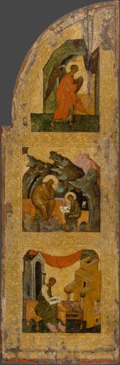 Левая створа Царских врат. Архангел Гавриил (из Благовещения); Евангелисты Матфей и Марк