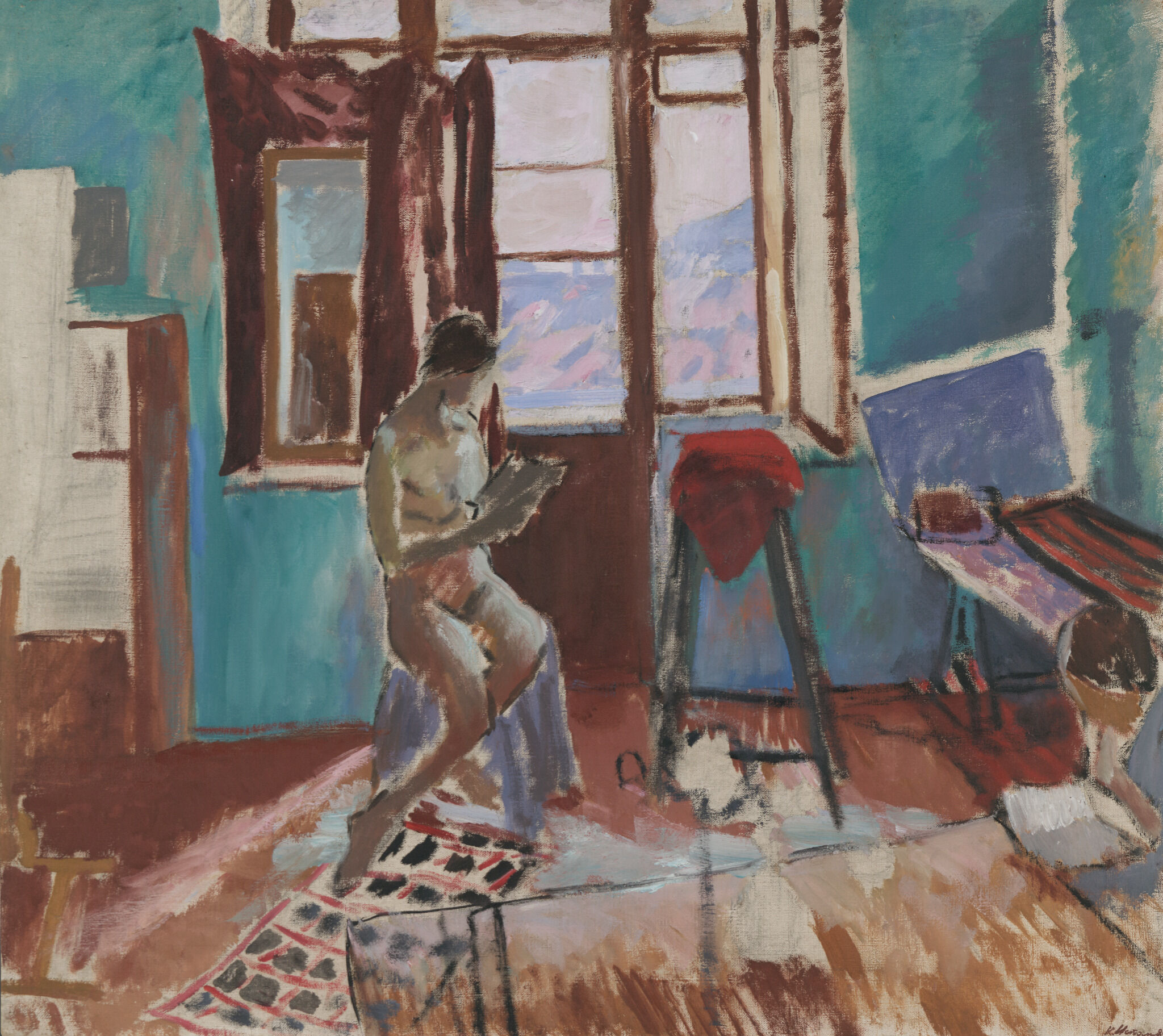 У окна (В комнате), Konstantin Istomin, 1928