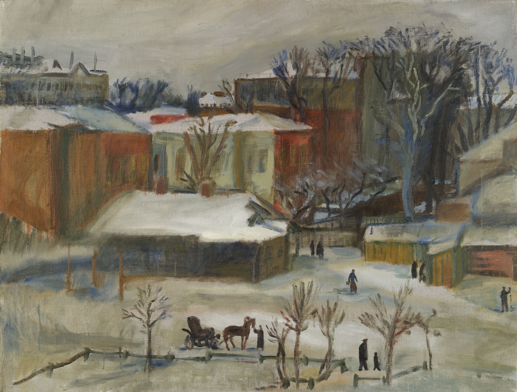 Двор на улице Чкалова. Зима, Ivan Basin, 1935