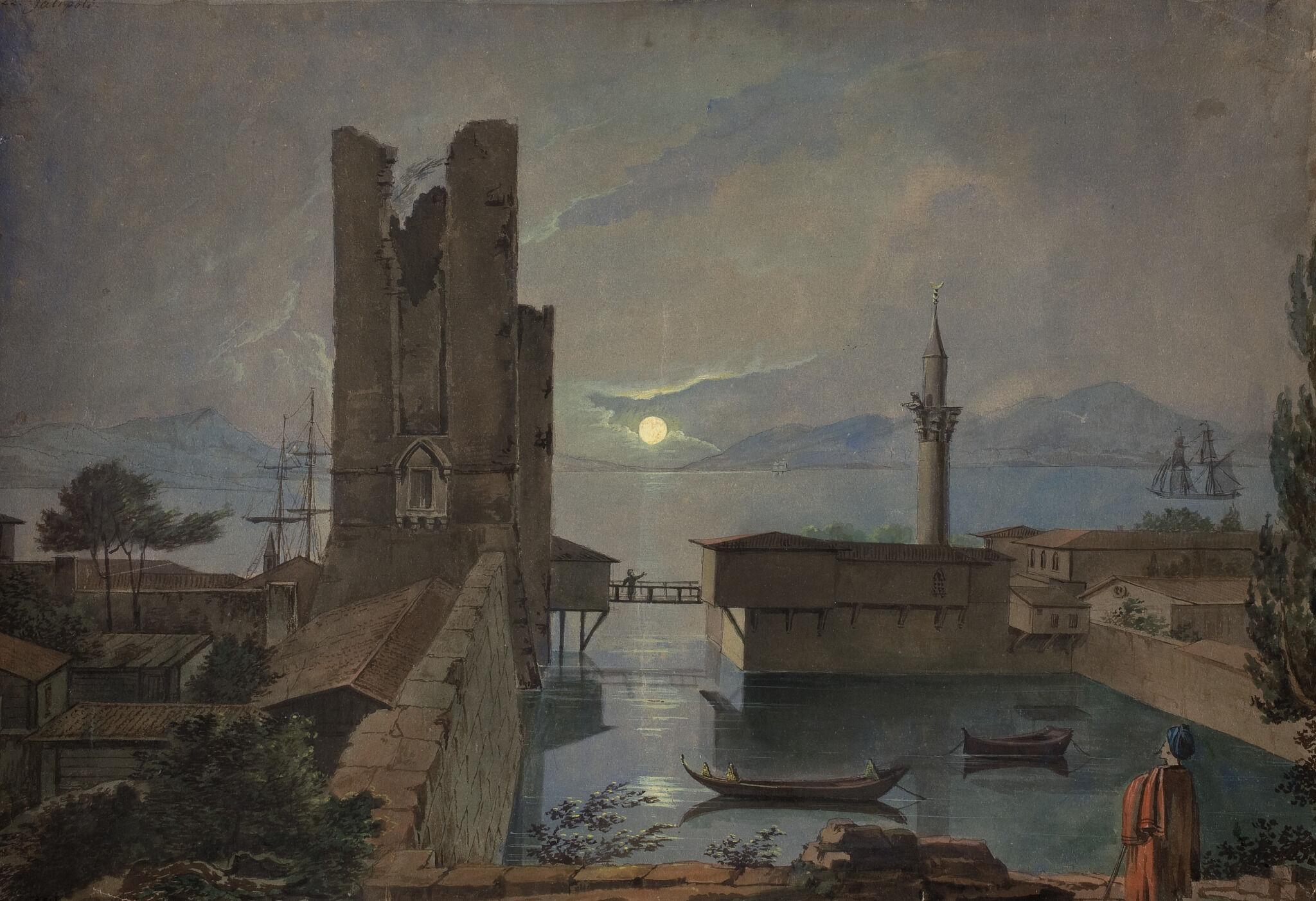 Лунная ночь в Галлиполи, Karl Rabus, early 1830s