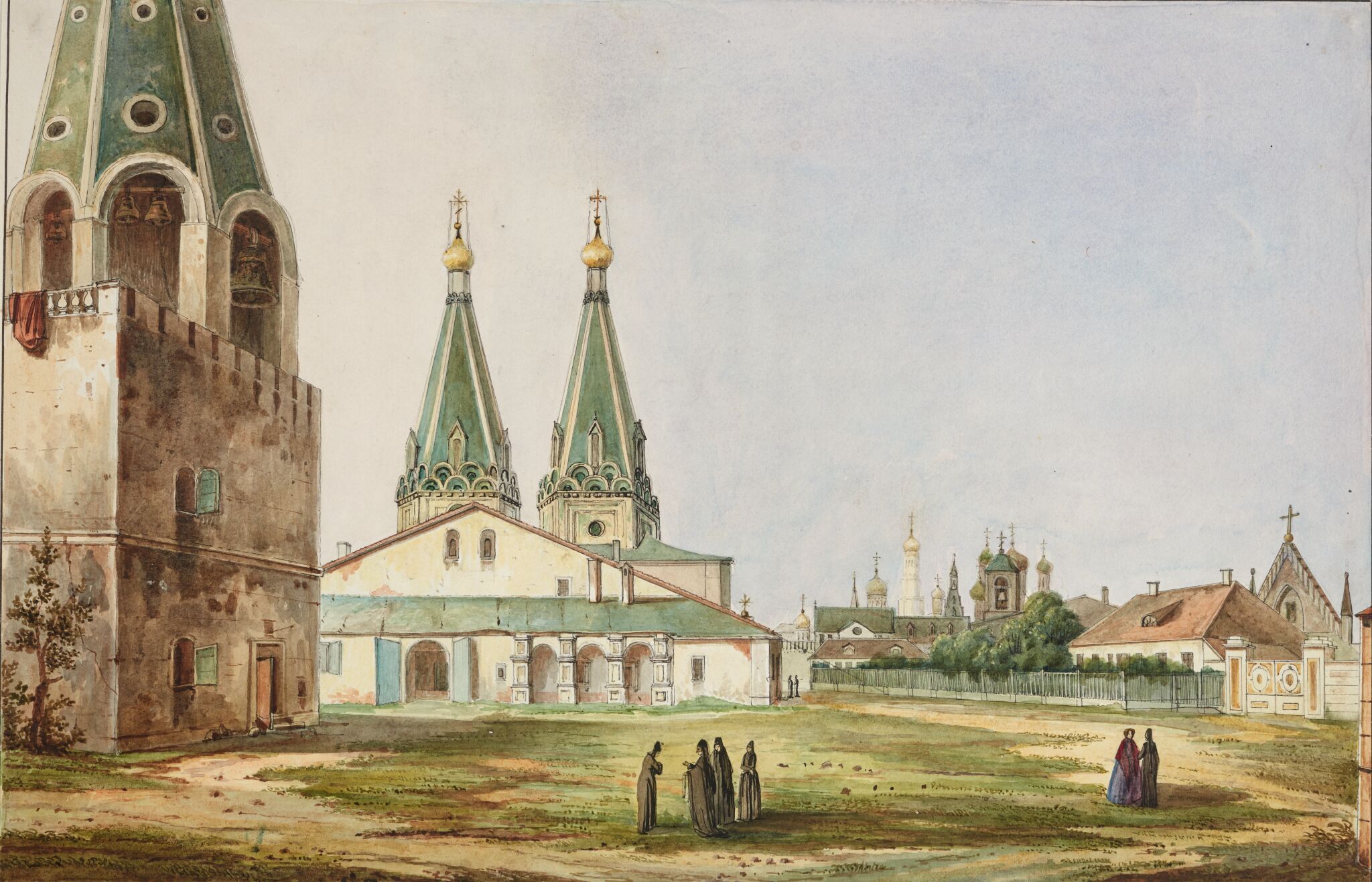 Вид Алексеевского монастыря, Karl Rabus, 1838