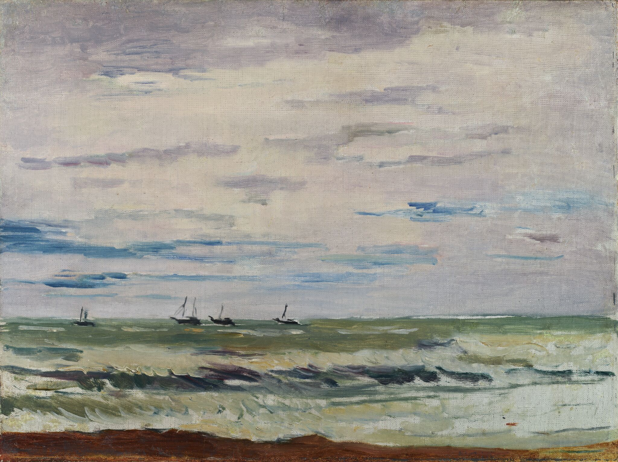 Рыбачьи лодки на море, Konstantin Istomin, 1928