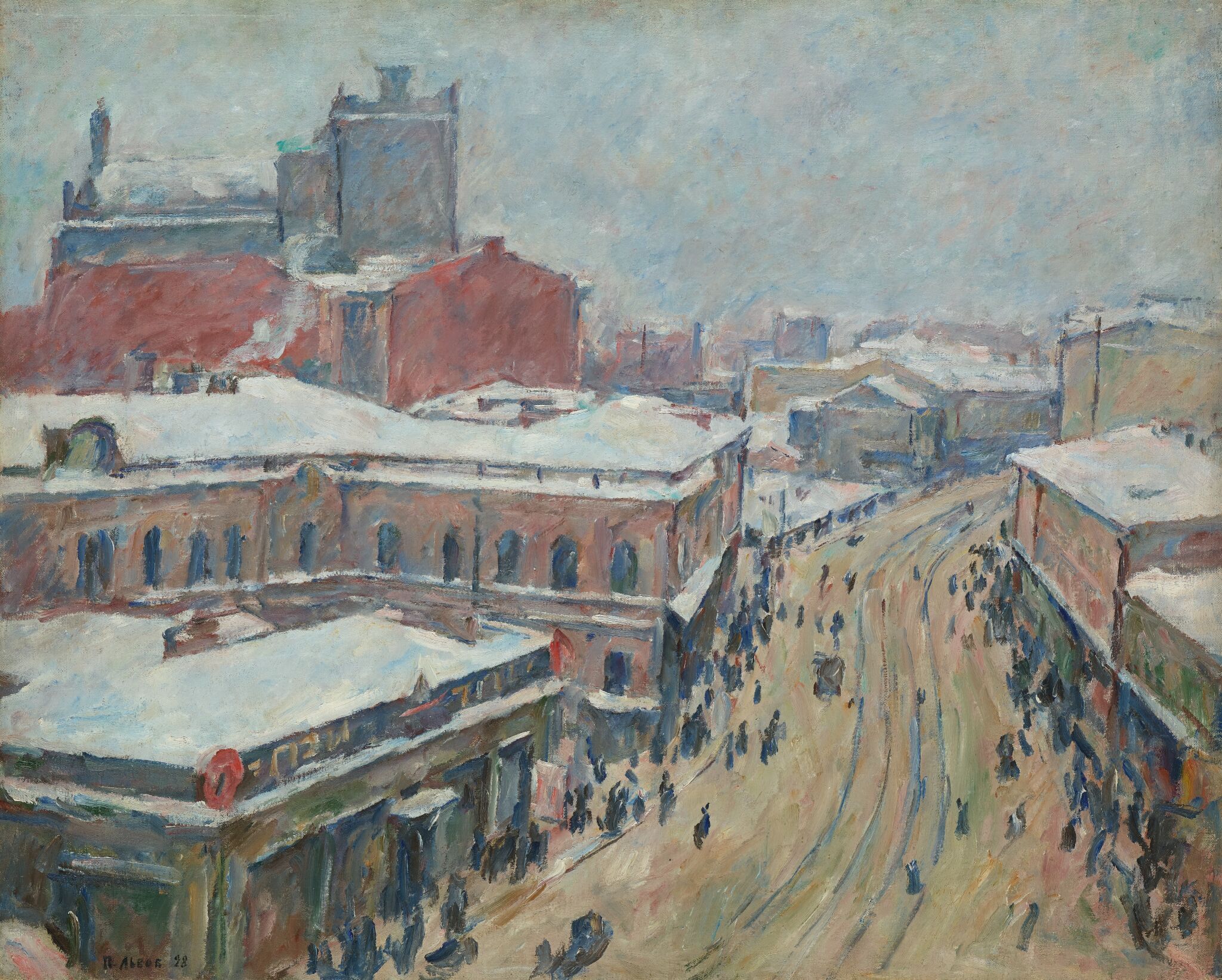 Москва. Мясницкая зимой, Pyotr Ivanovich Lvov, 1928
