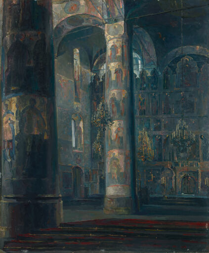 Интерьер Успенского собора в Кремле. Этюд