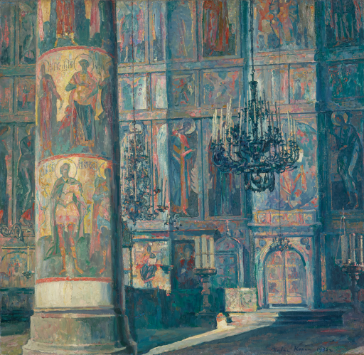 Интерьер Успенского собора в Кремле.Этюд-фрагмент
