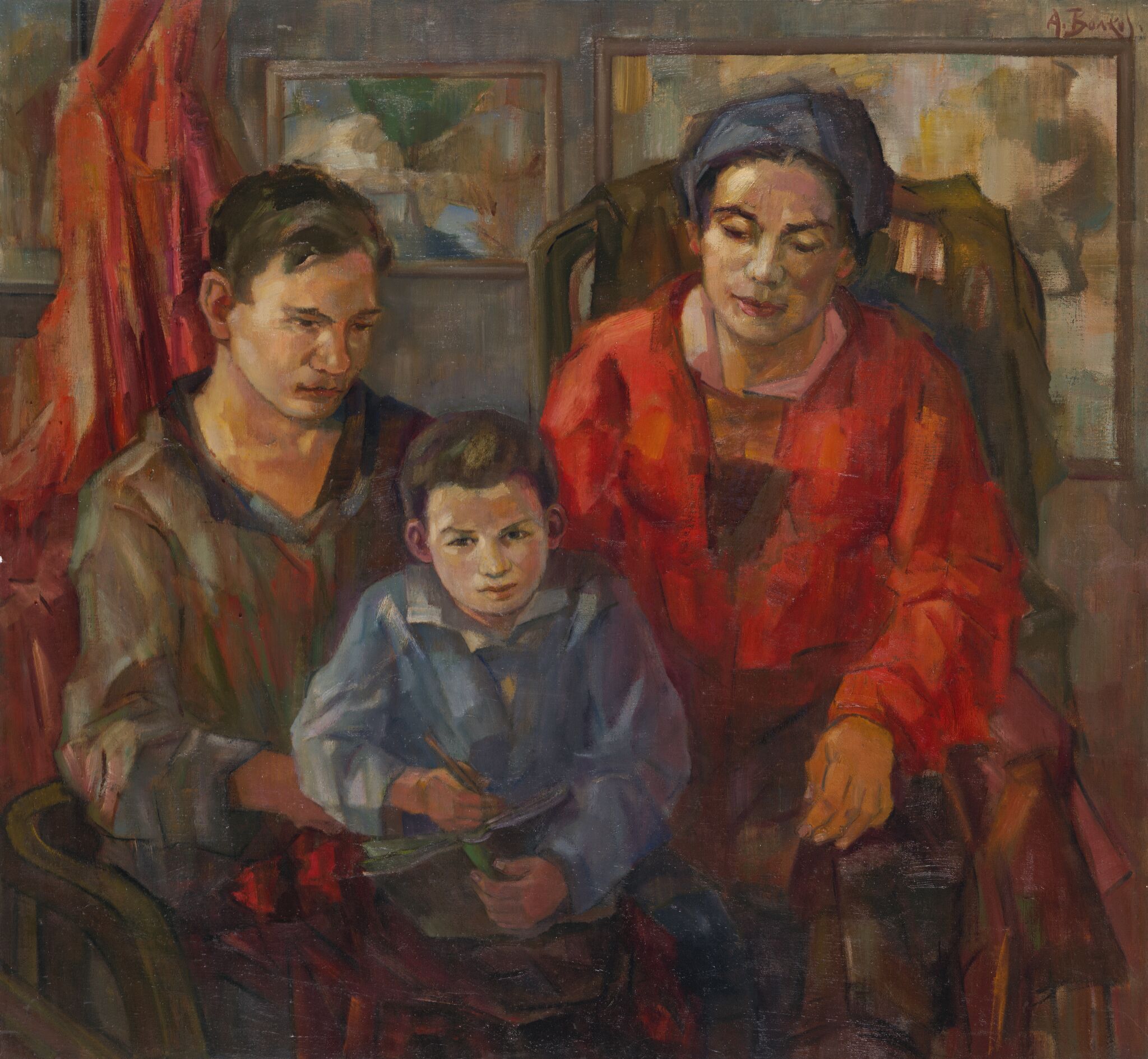 Портрет семьи, Aleksandr Volkov, 1944-1947