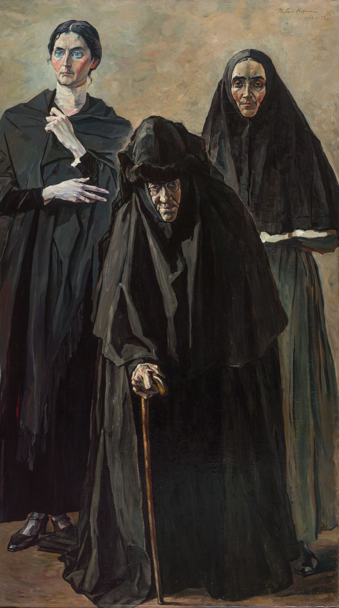 Трое, Pavel Korin, 1933 – 1935
