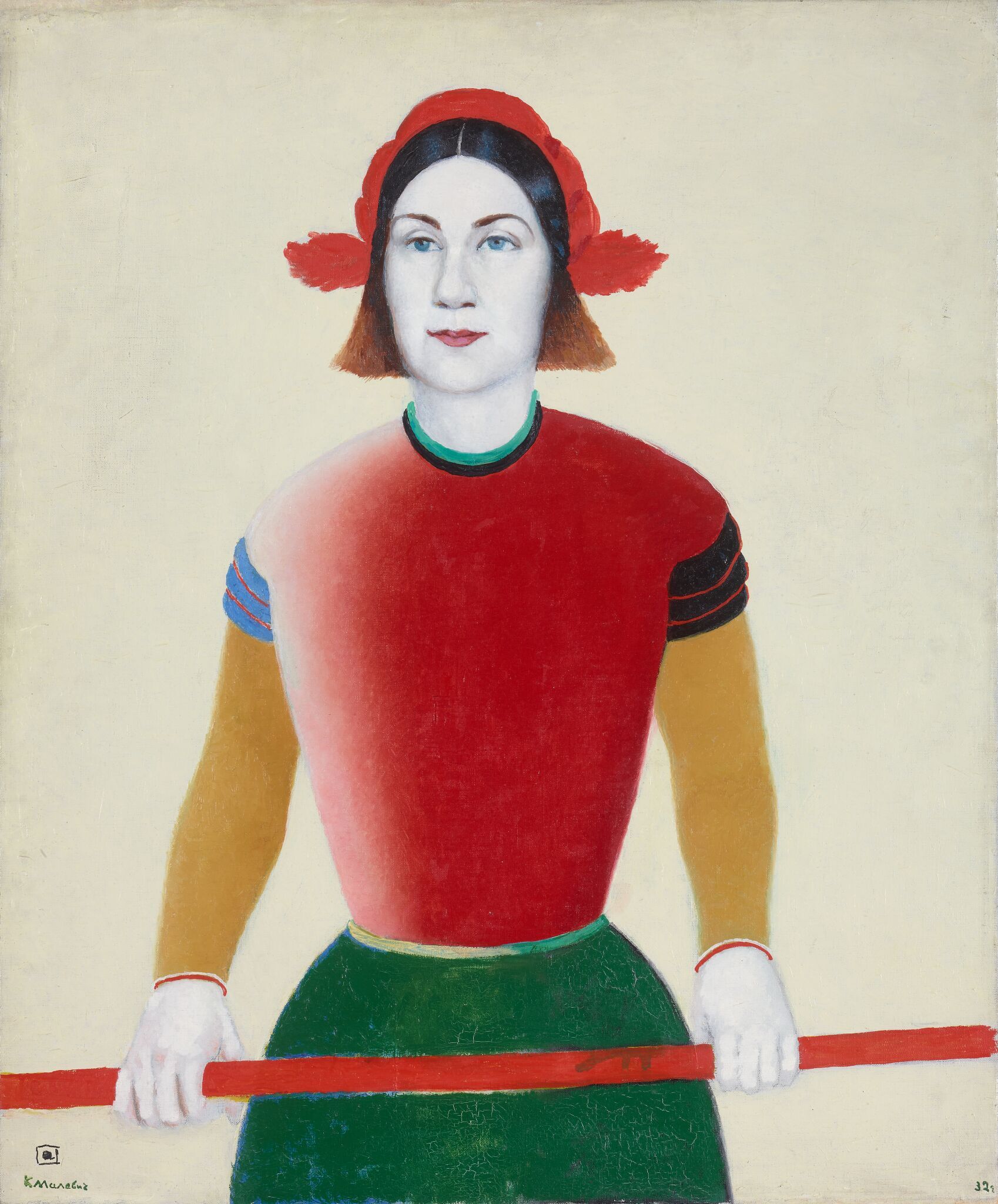 Девушка с красным древком, Kazimir Malevich, 1932–1933