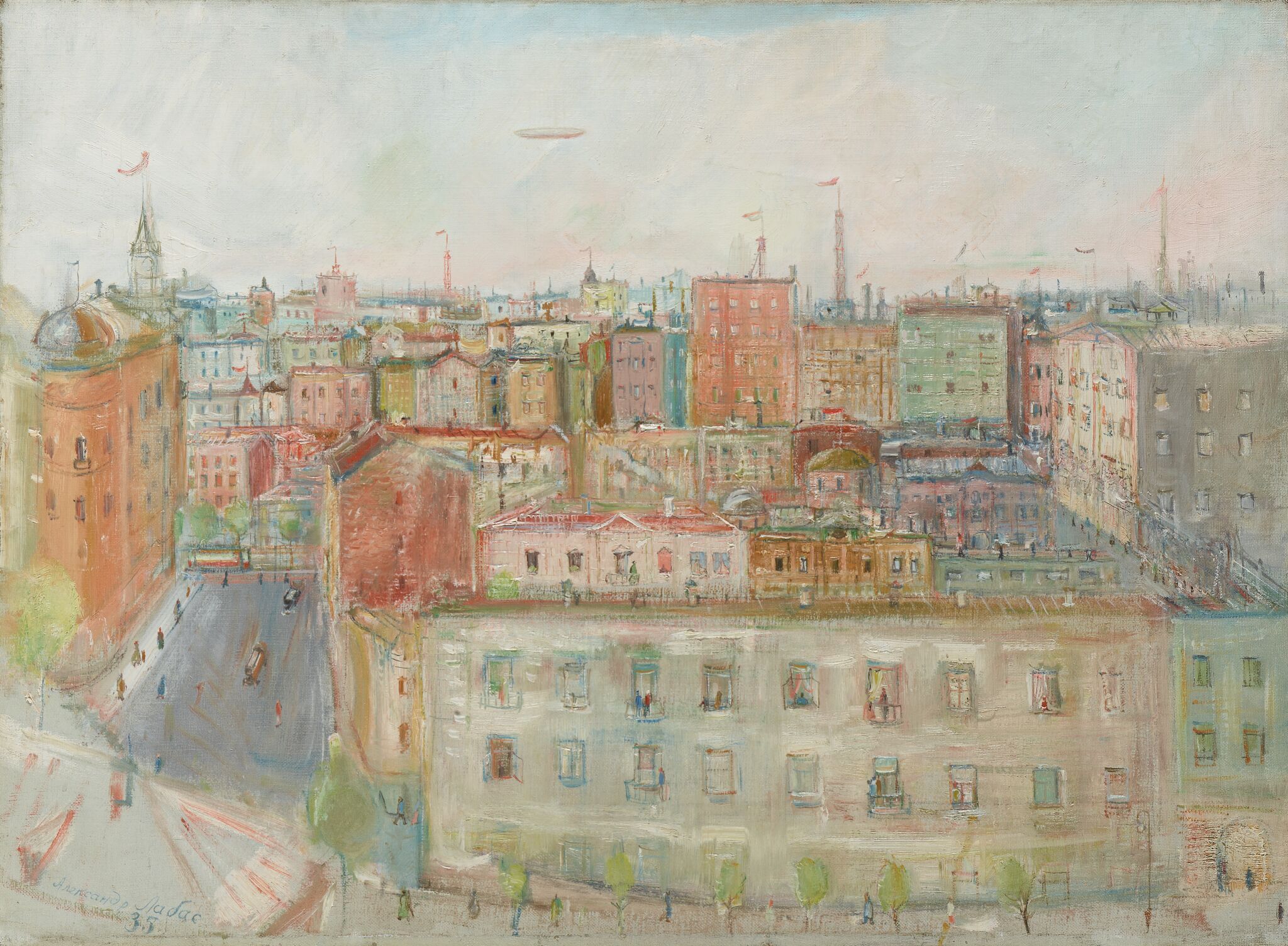 Пейзаж в районе Мясницкой улицы, Aleksandr Labas, 1935