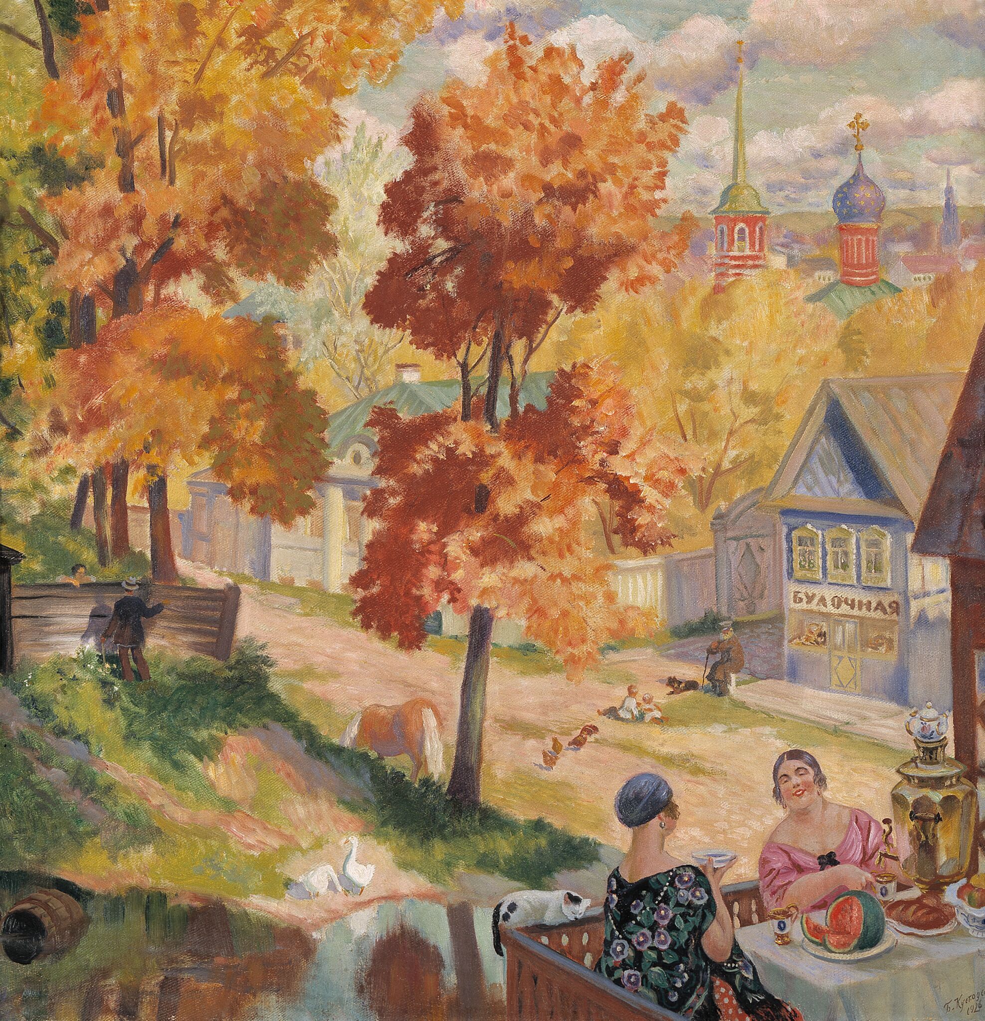Осень в провинции, Boris Kustodiev, 1926