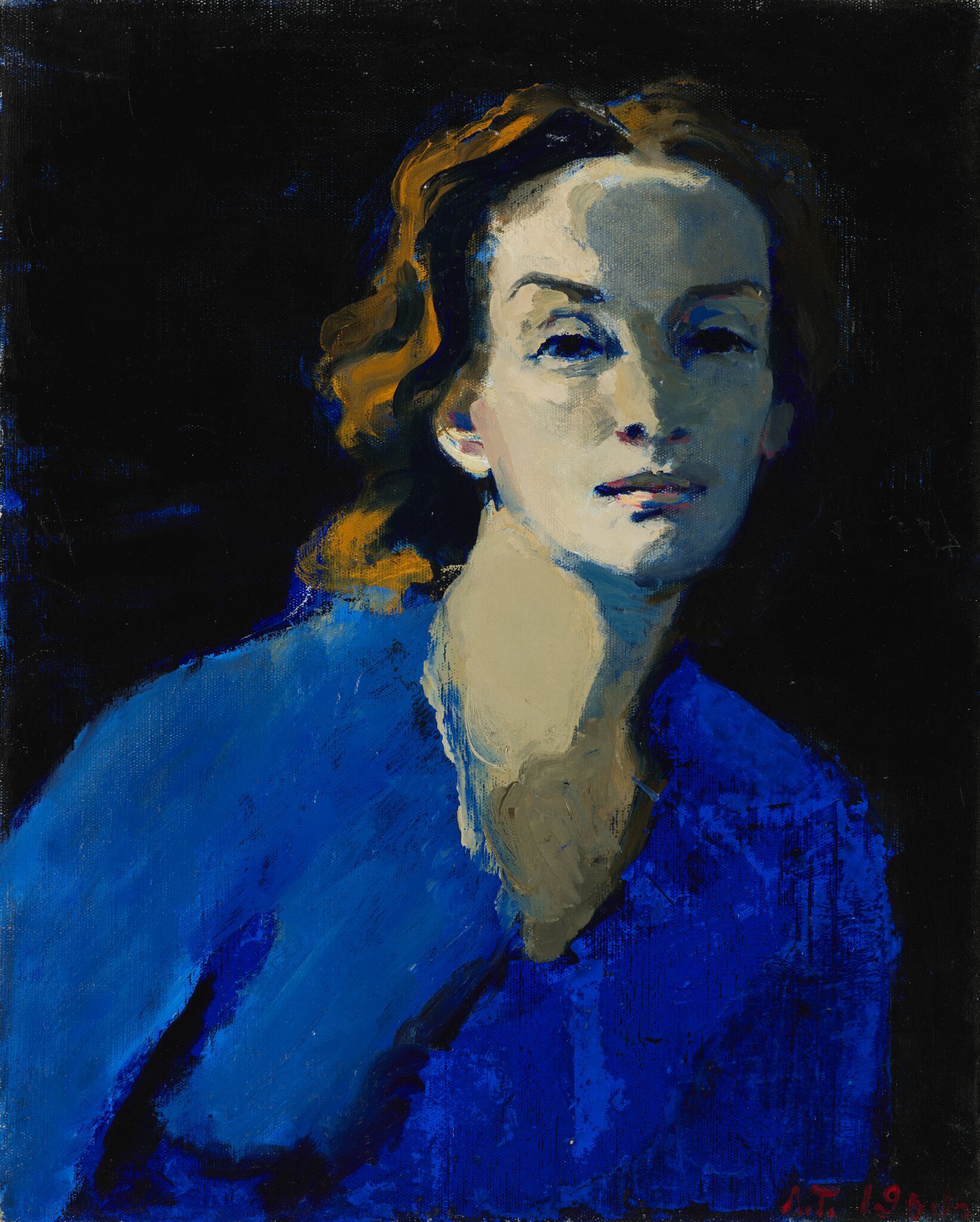 Автопортрет в синем, Lidiya Timoshenko, 1960