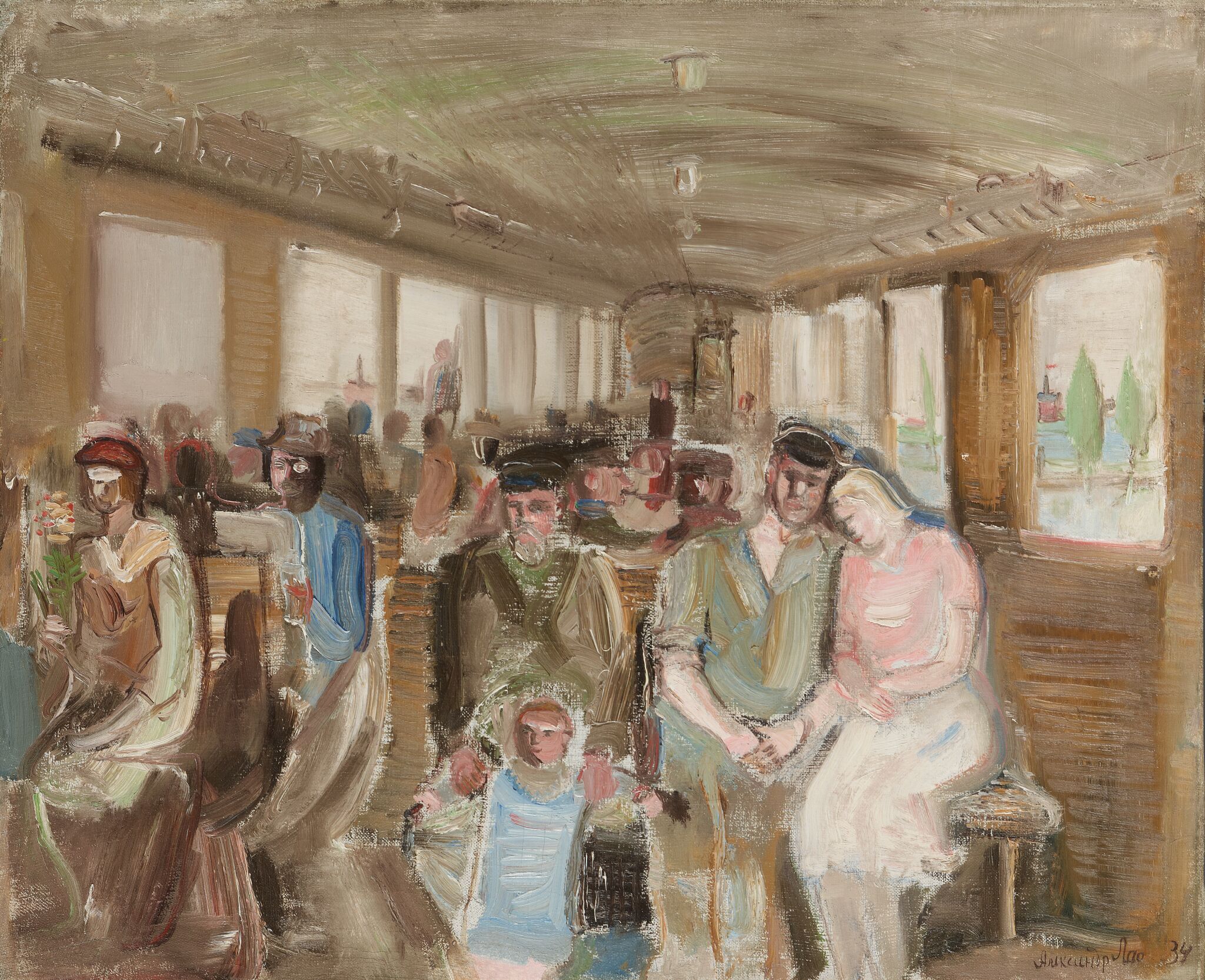 В поезде, Aleksandr Labas, 1934