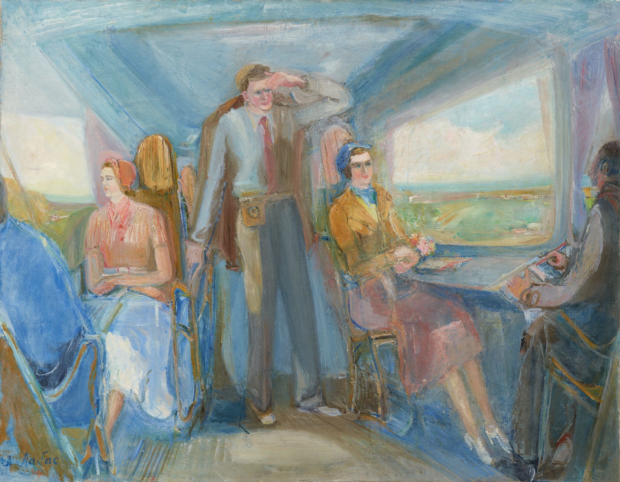 В самолете, Aleksandr Labas, 1936