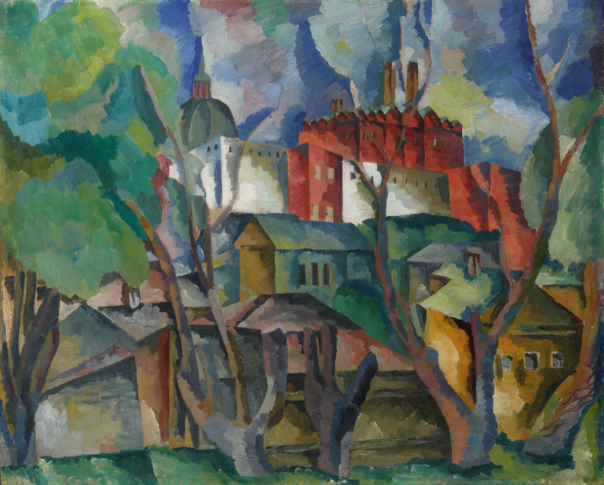 Пейзаж с сухими деревьями, Сергиев Посад, Aristarkh Lentulov, 1920