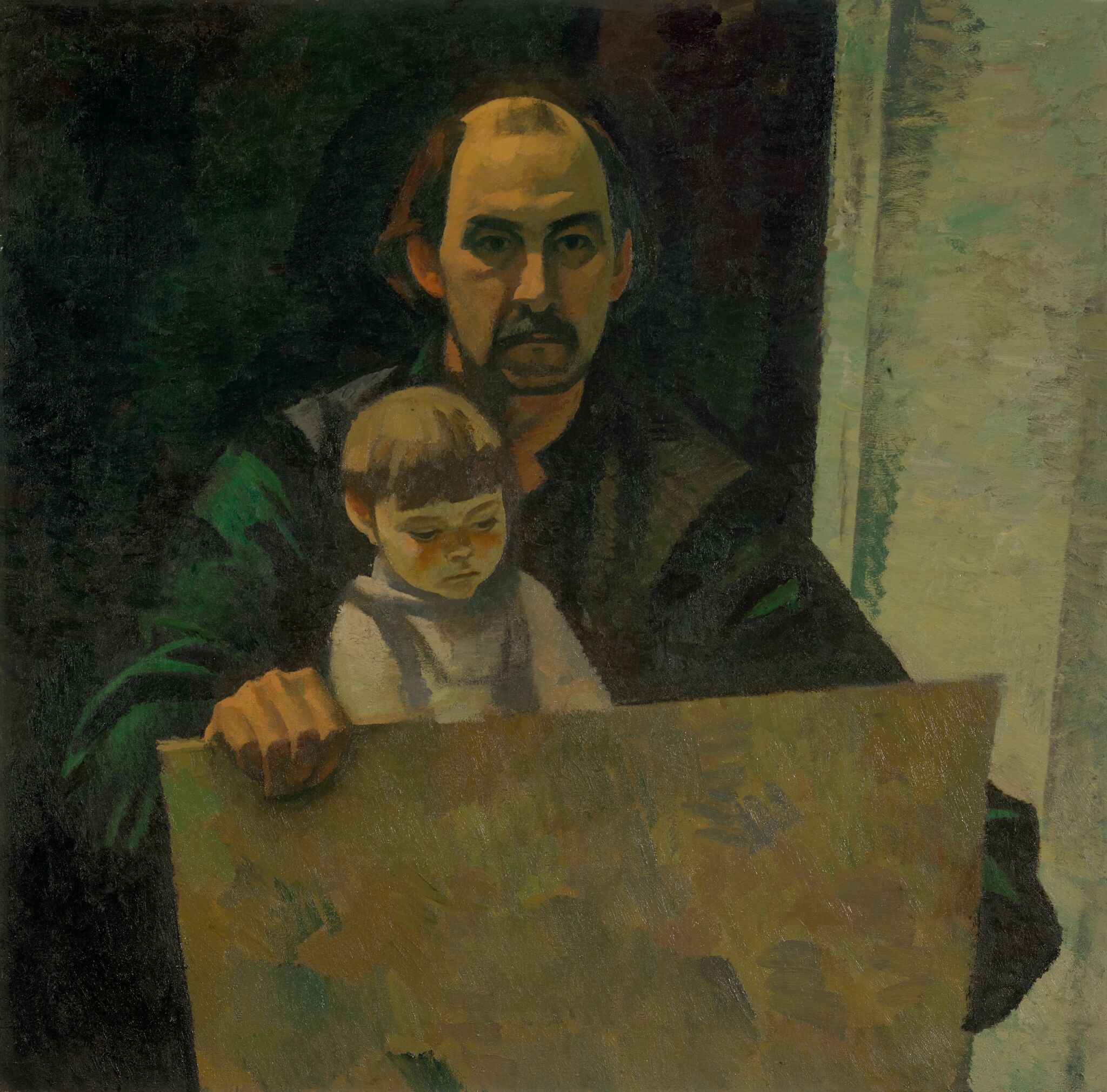 Автопортрет с внучкой, Viktor Ivanov, 1975