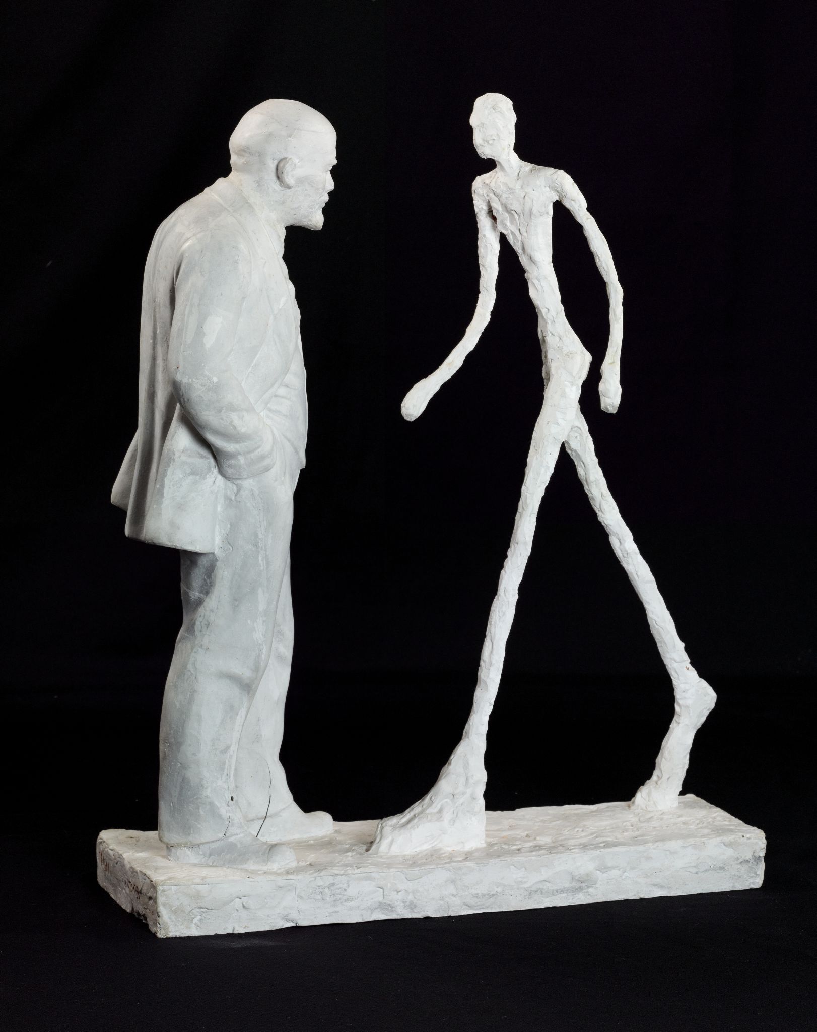 Встреча двух скульптур (Ленин и Джакометти), Leonid Sokov, 1990