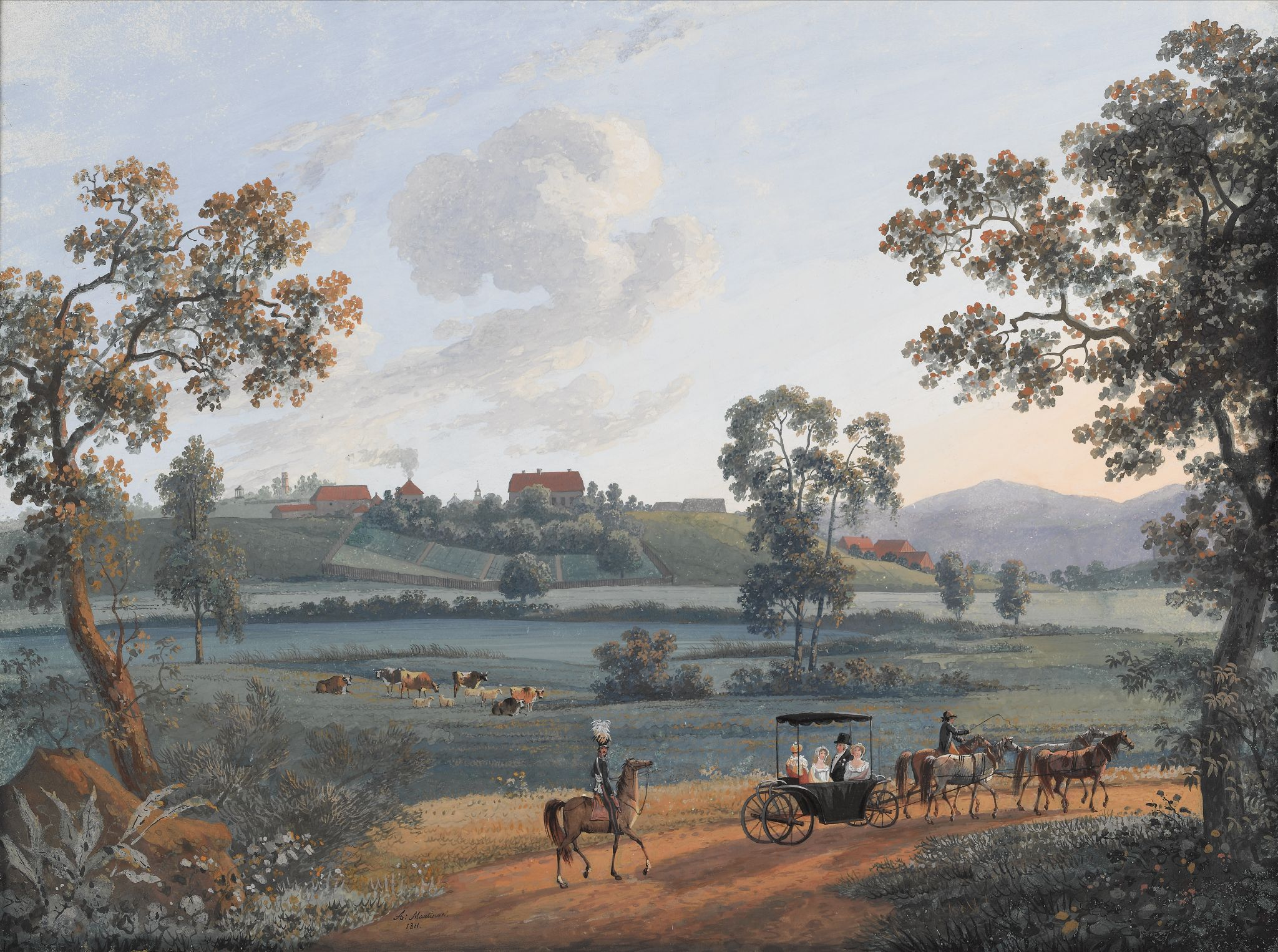 Сельский пейзаж, Andrey Yefimovich Martynov, 1811