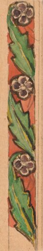 Мотив растительного орнамента с зелеными листьями. Эскиз для росписи собора Св.Владимира в Киеве