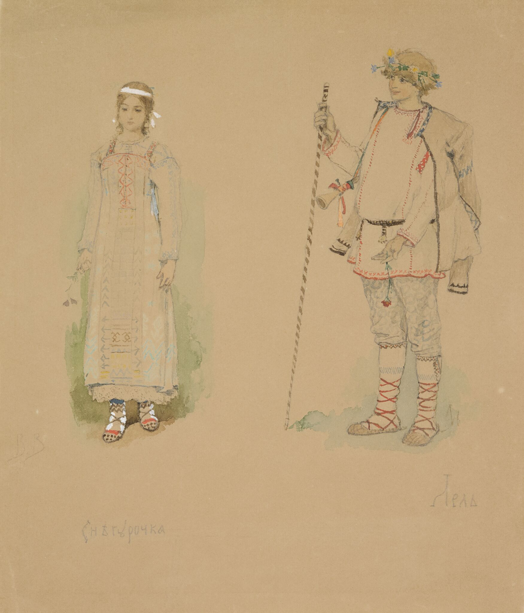 Снегурочка и Лель, Viktor Vasnetsov, 1885