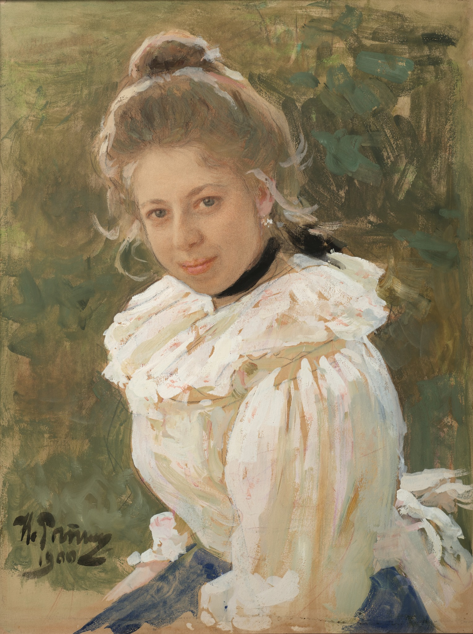 Голова девушки. Портрет С.В. Сазоновой, Ilya Repin, 1900