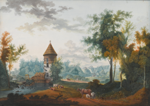 Мельница и башня Пиль в Павловске