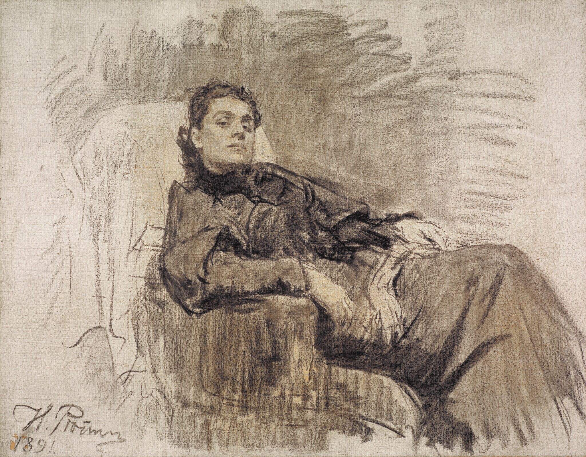 Портрет Элеоноры Дузе, Ilya Repin, 1891