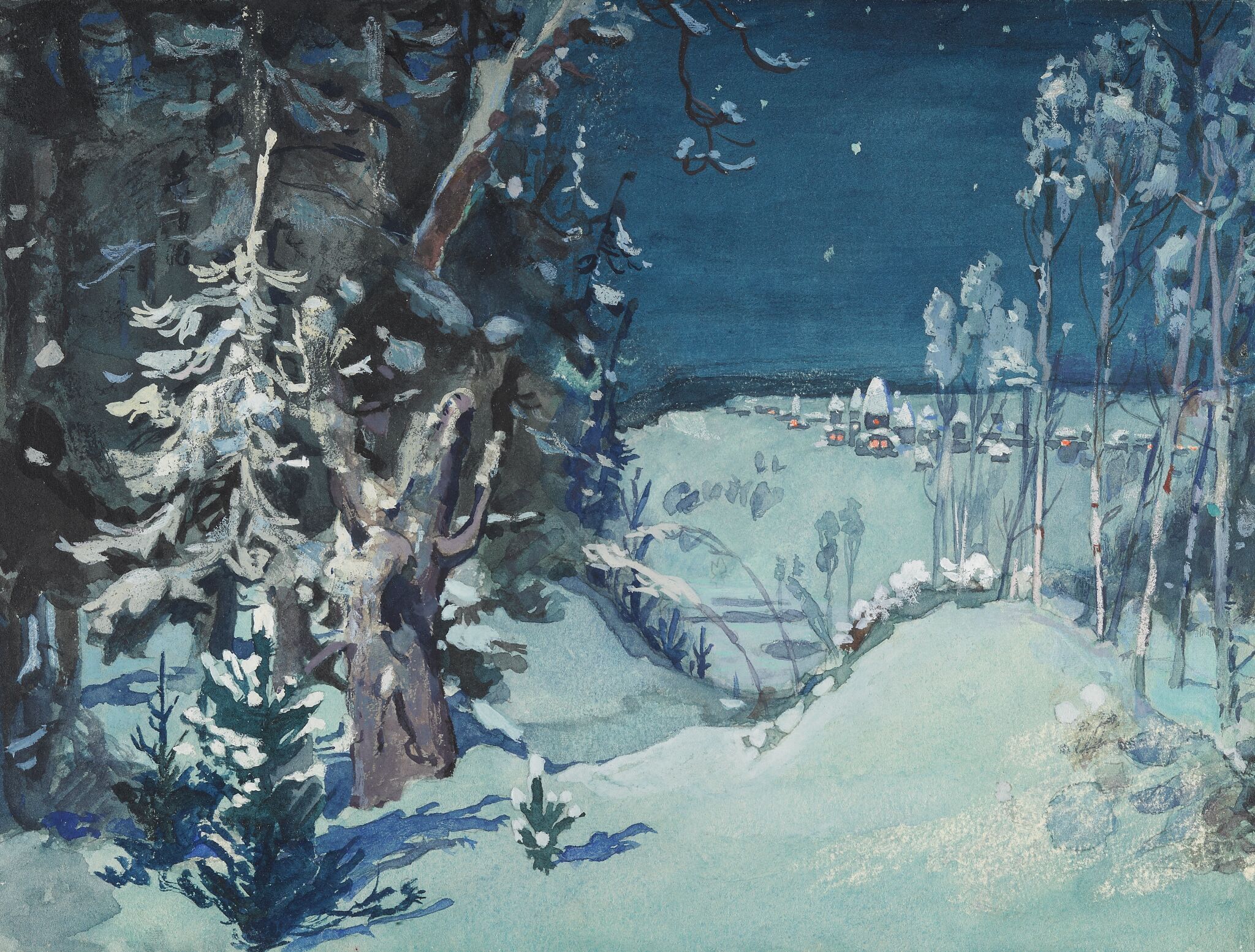 Зимний лес. Пролог, Viktor Vasnetsov, 1885