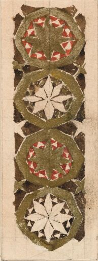 Мотив мозаичного орнамента: цепь из восьмиугольников со звездами внутри. Эскиз для росписи собора св.Владимира в Киеве