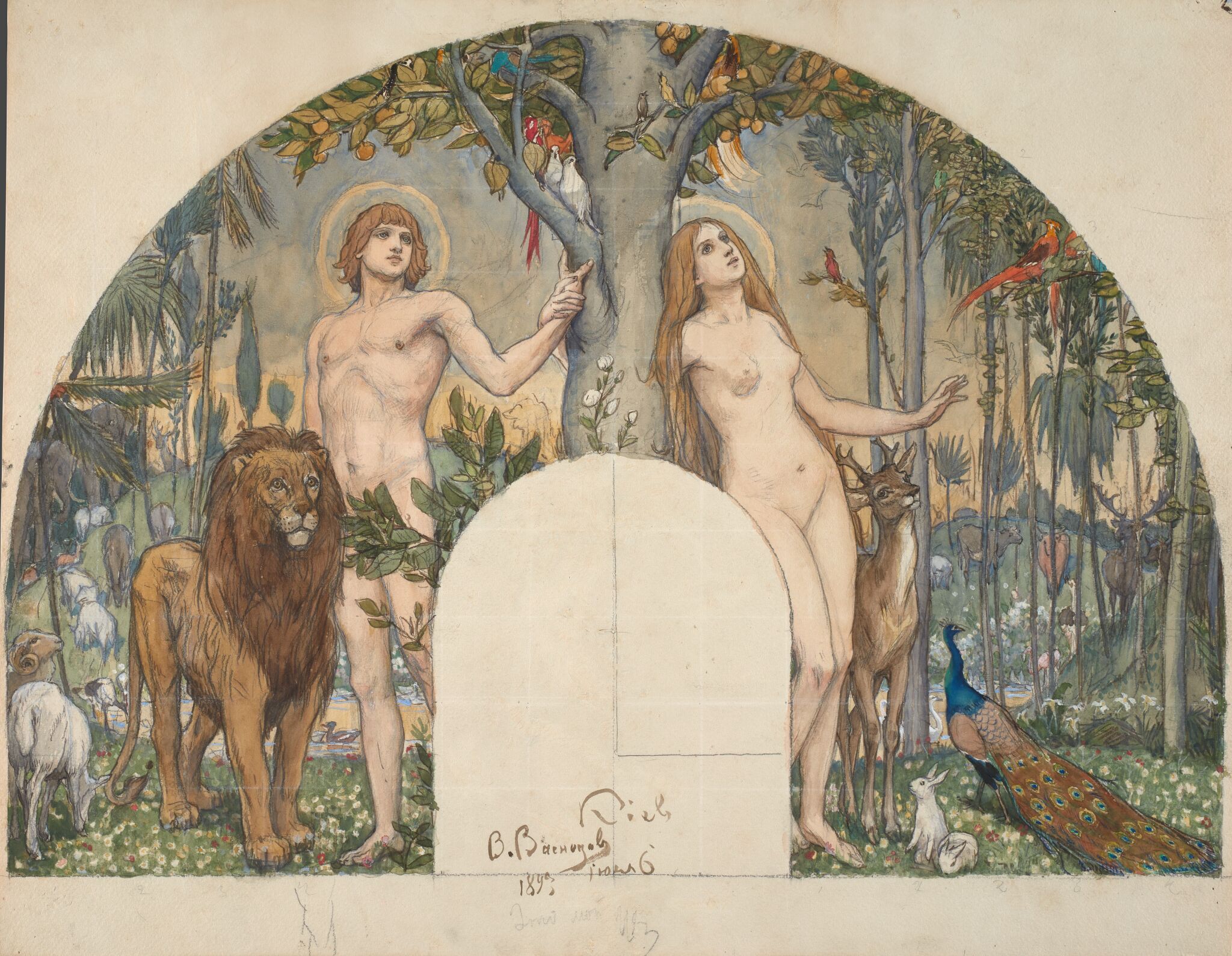Блаженство Рая, Viktor Vasnetsov, 1893