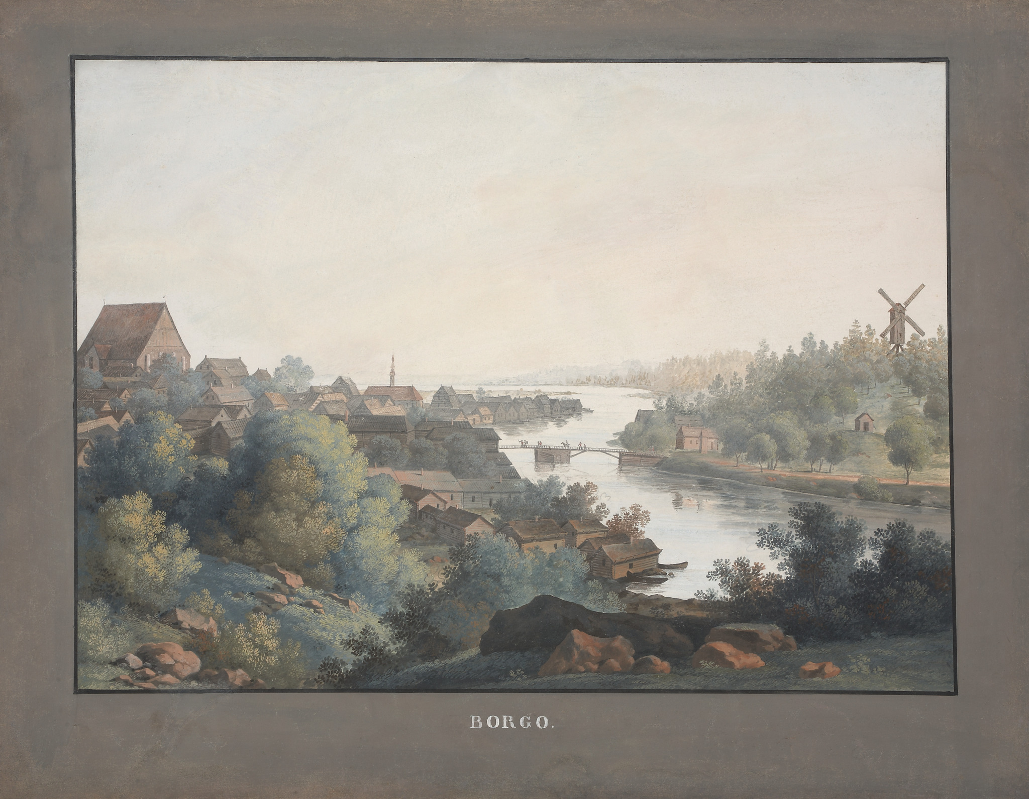 Вид города Борго в Финляндии, Andrey Yefimovich Martynov, 1810s