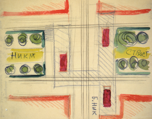План расположения небоскреба на площади у Никитских ворот