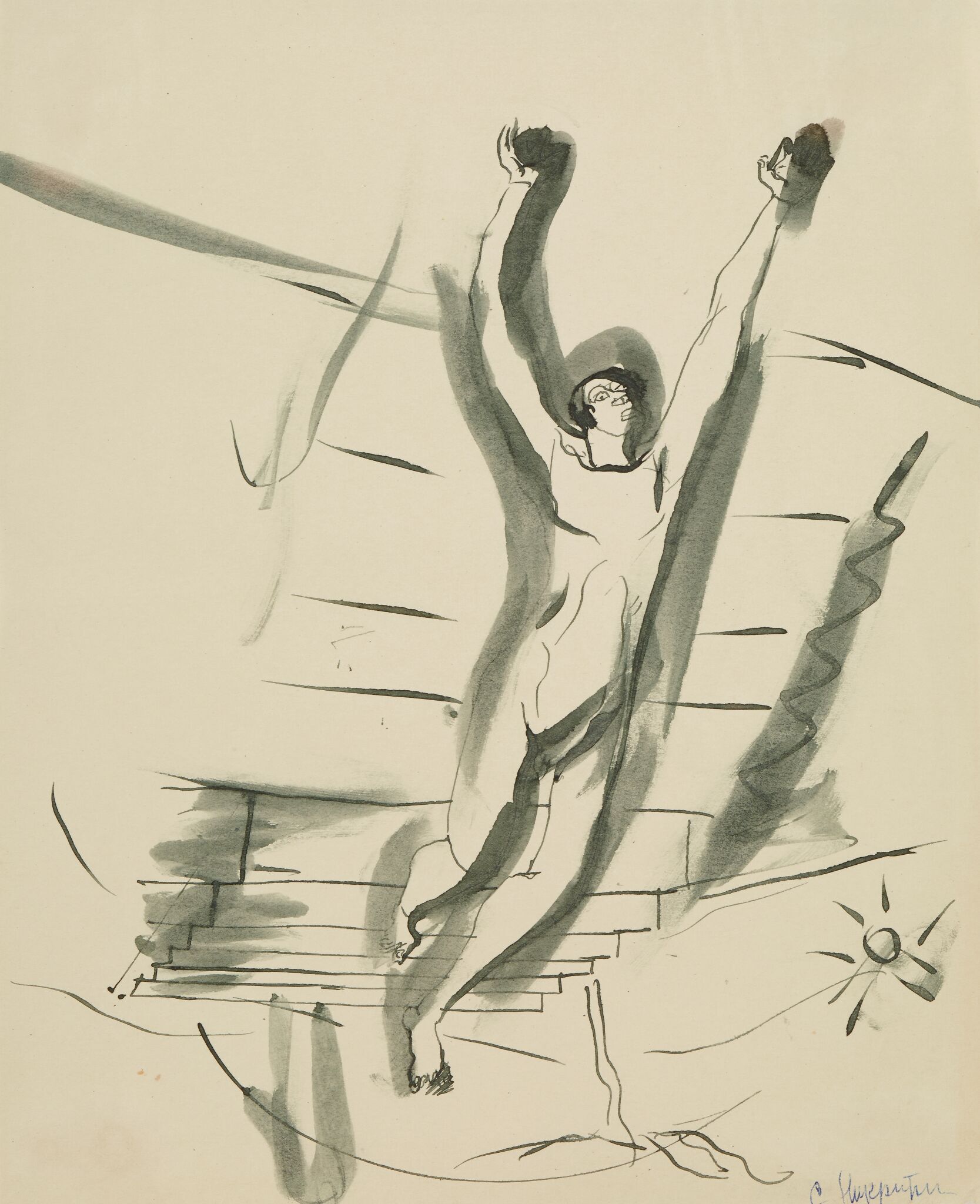 Упавший с лестницы, Solomon Nikritin, mid-1920s