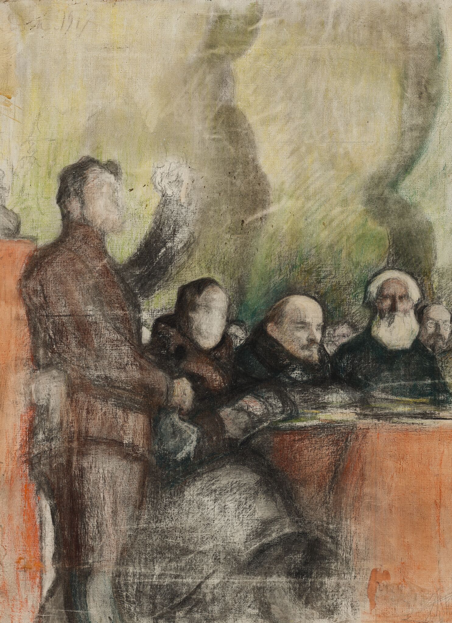 В.И. Ленин в президиуме VII съезда Советов, Leonid Pasternak, 1919