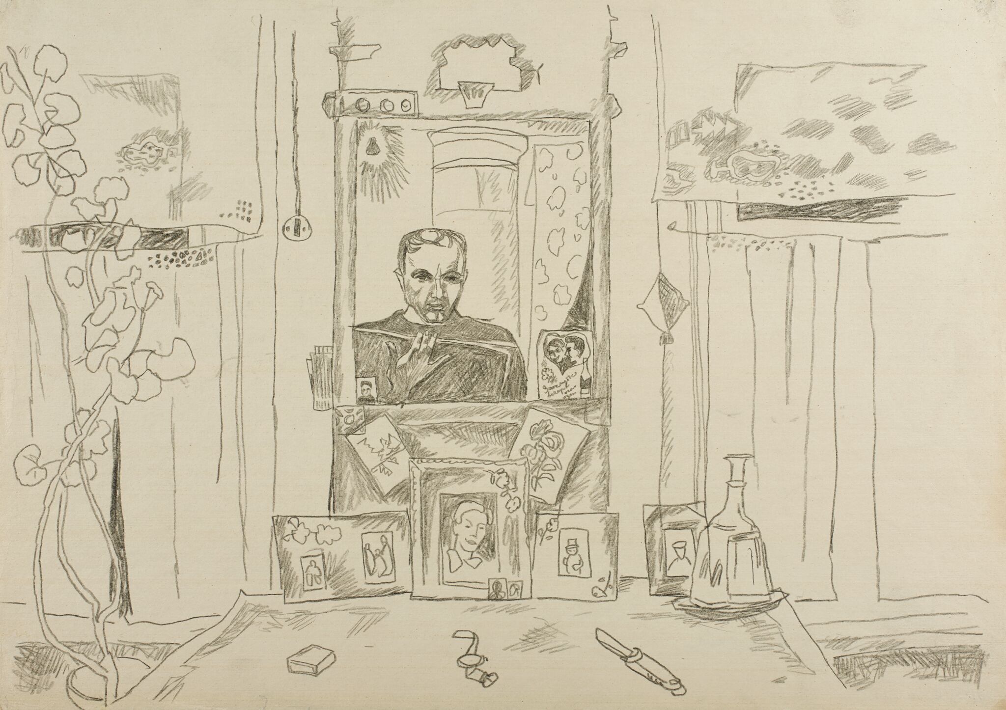 Автопортрет в зеркале, Victor Popkov, 1967