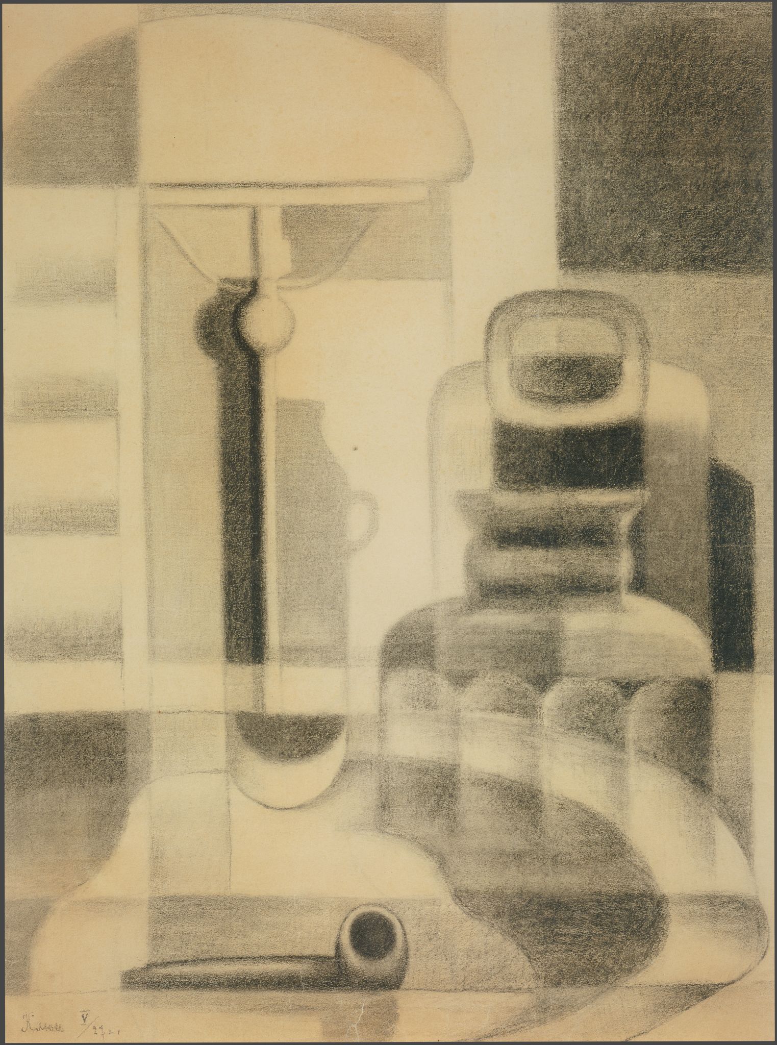 Натюрморт с лампой, Ivan Kliun, Igor' Terent'ev, 1927