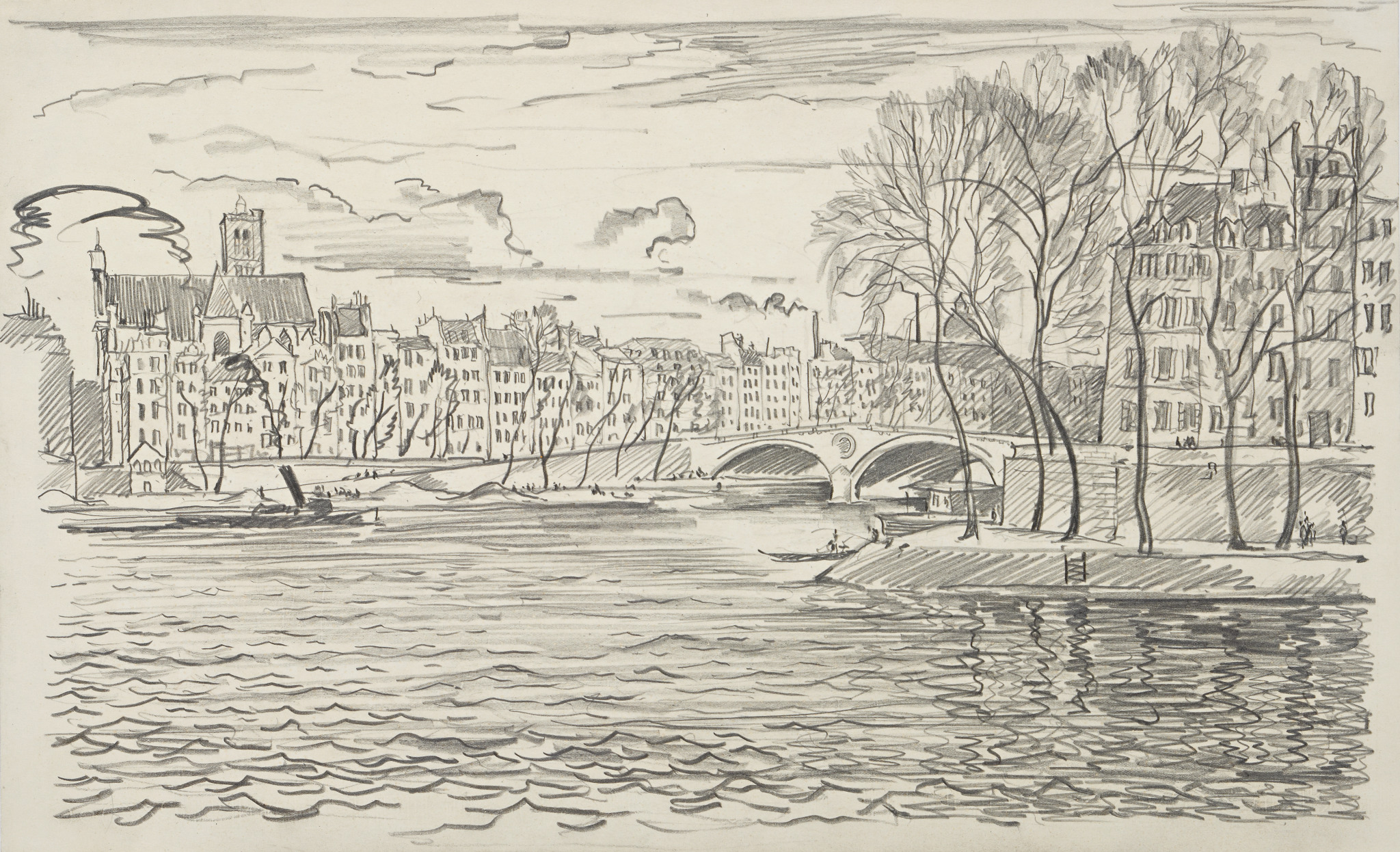 Вид Парижа. На Сене, Aleksei Kravchenko, 1926