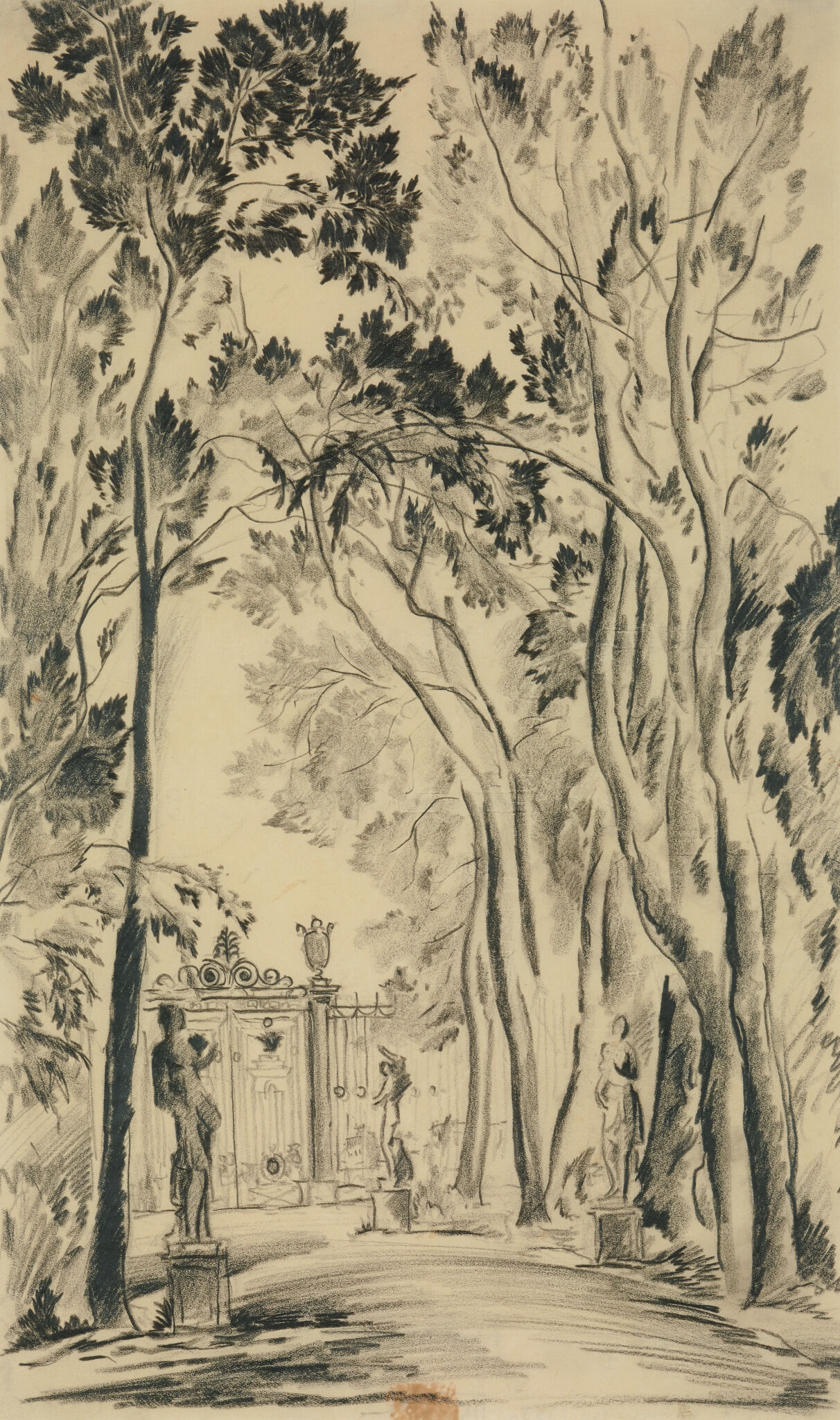 Ленинград. Летний сад. Аллея с мраморными статуями, Aleksei Kravchenko, 1927