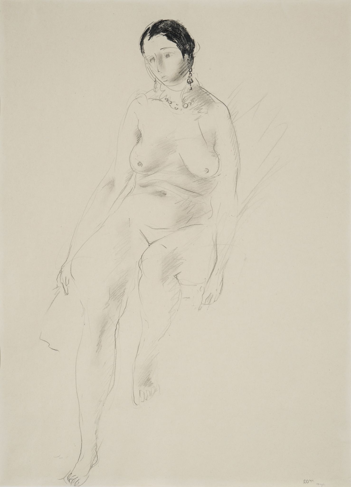 Натурщица с бусами, Aleksei Kravchenko, 1920s