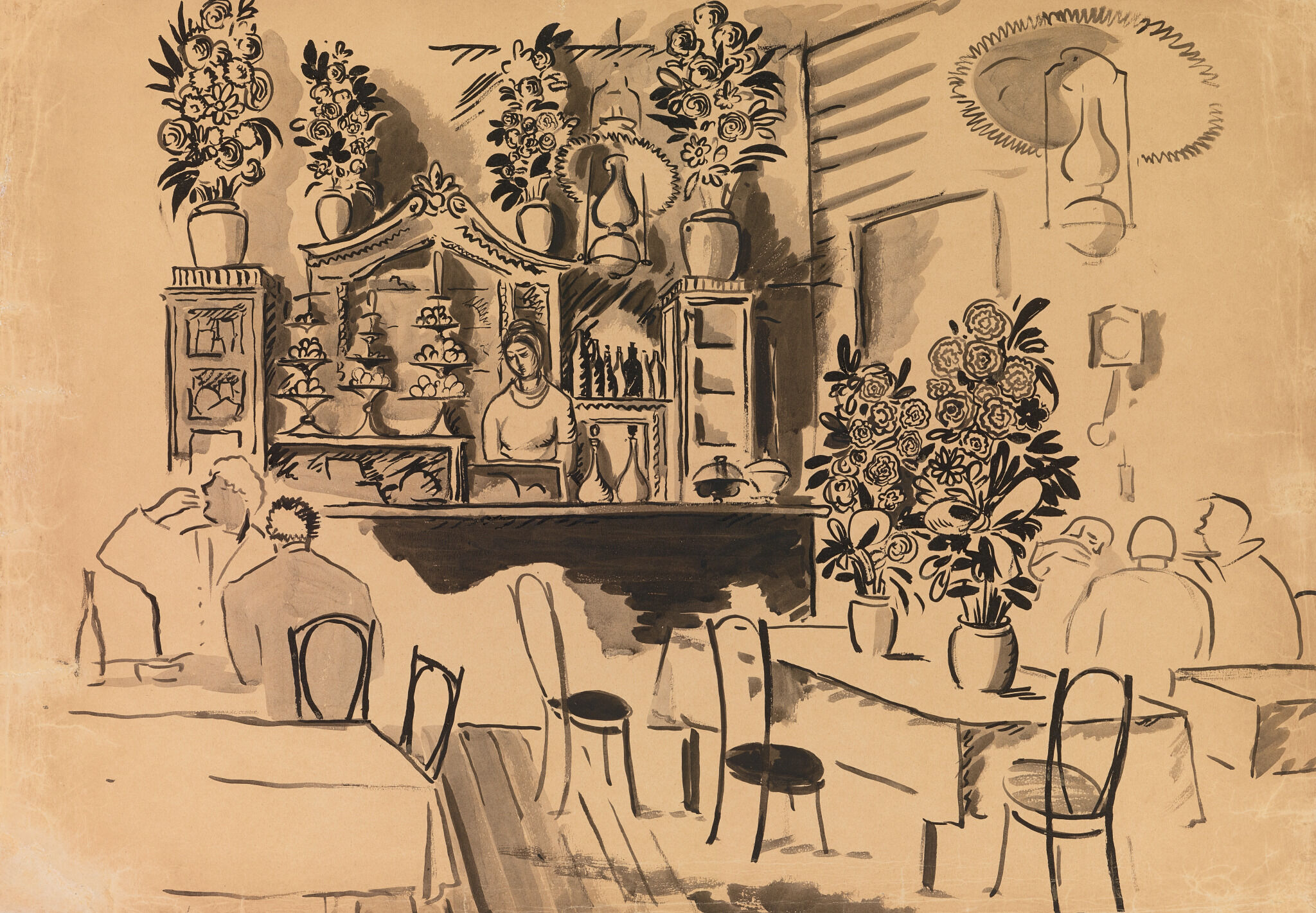 В чайной, Aleksei Kravchenko, 1927
