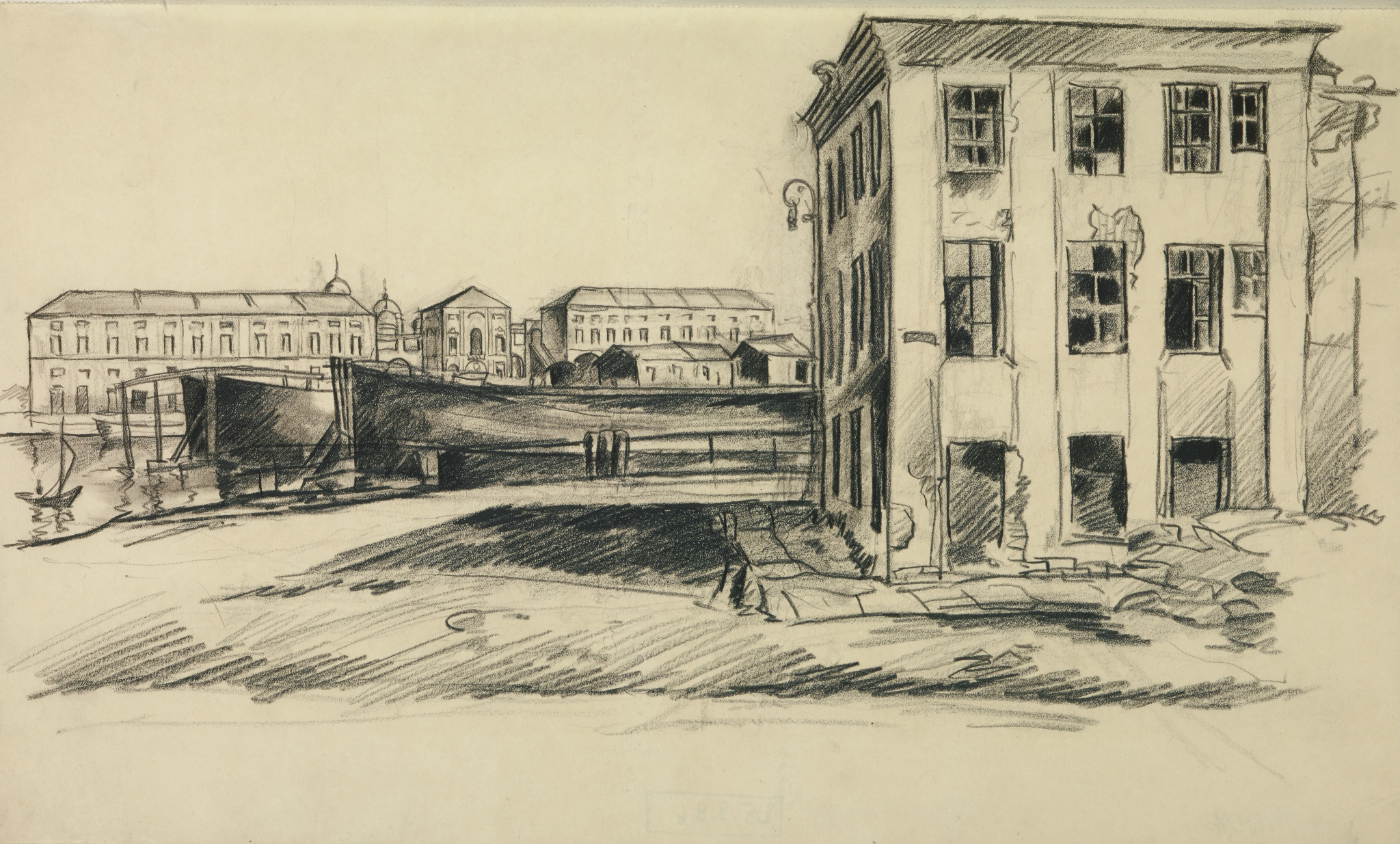 Баржи. Ленинград, Aleksei Kravchenko, 1927