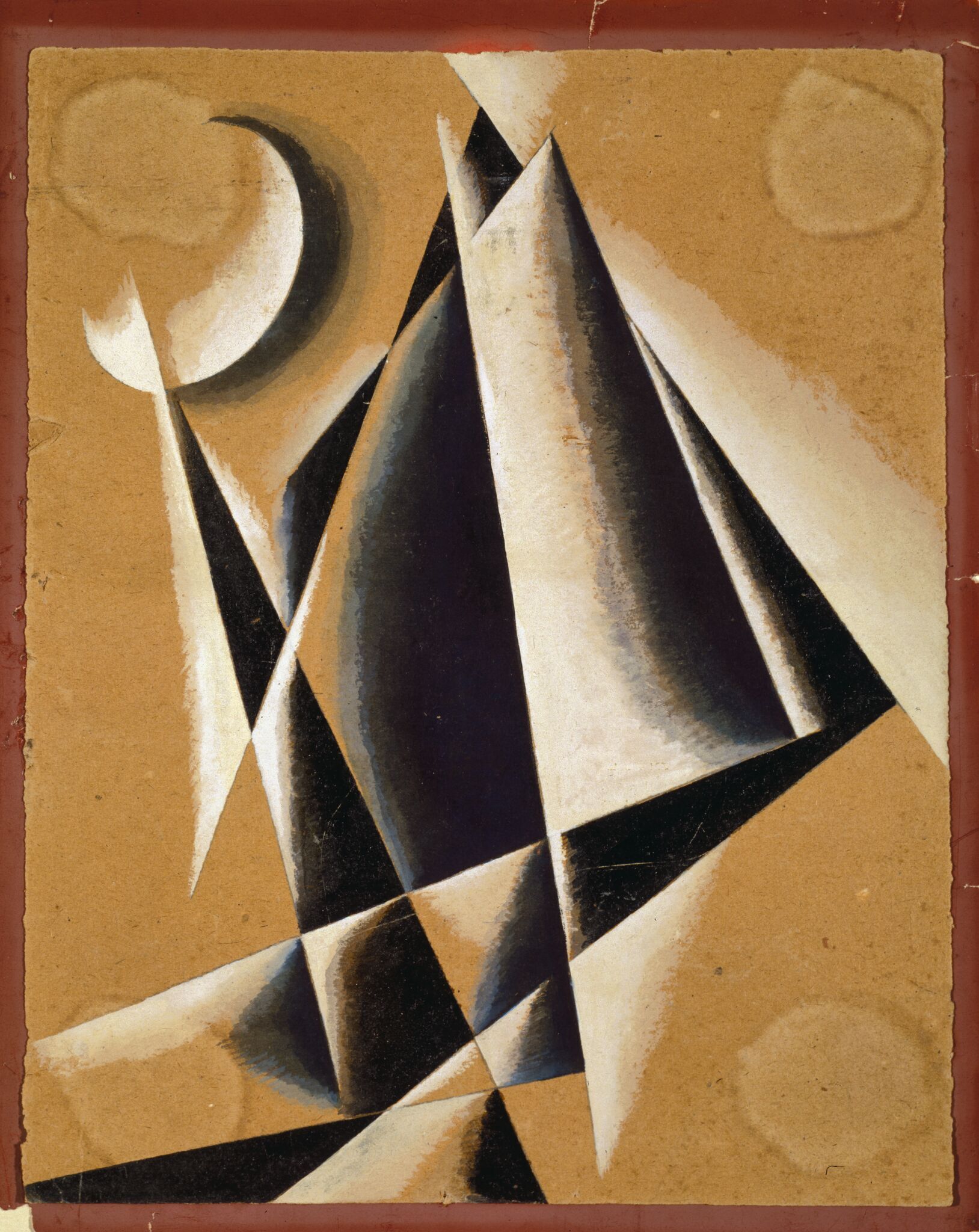Конструкция с белым полумесяцем, Liubov Popova, 1920-1921