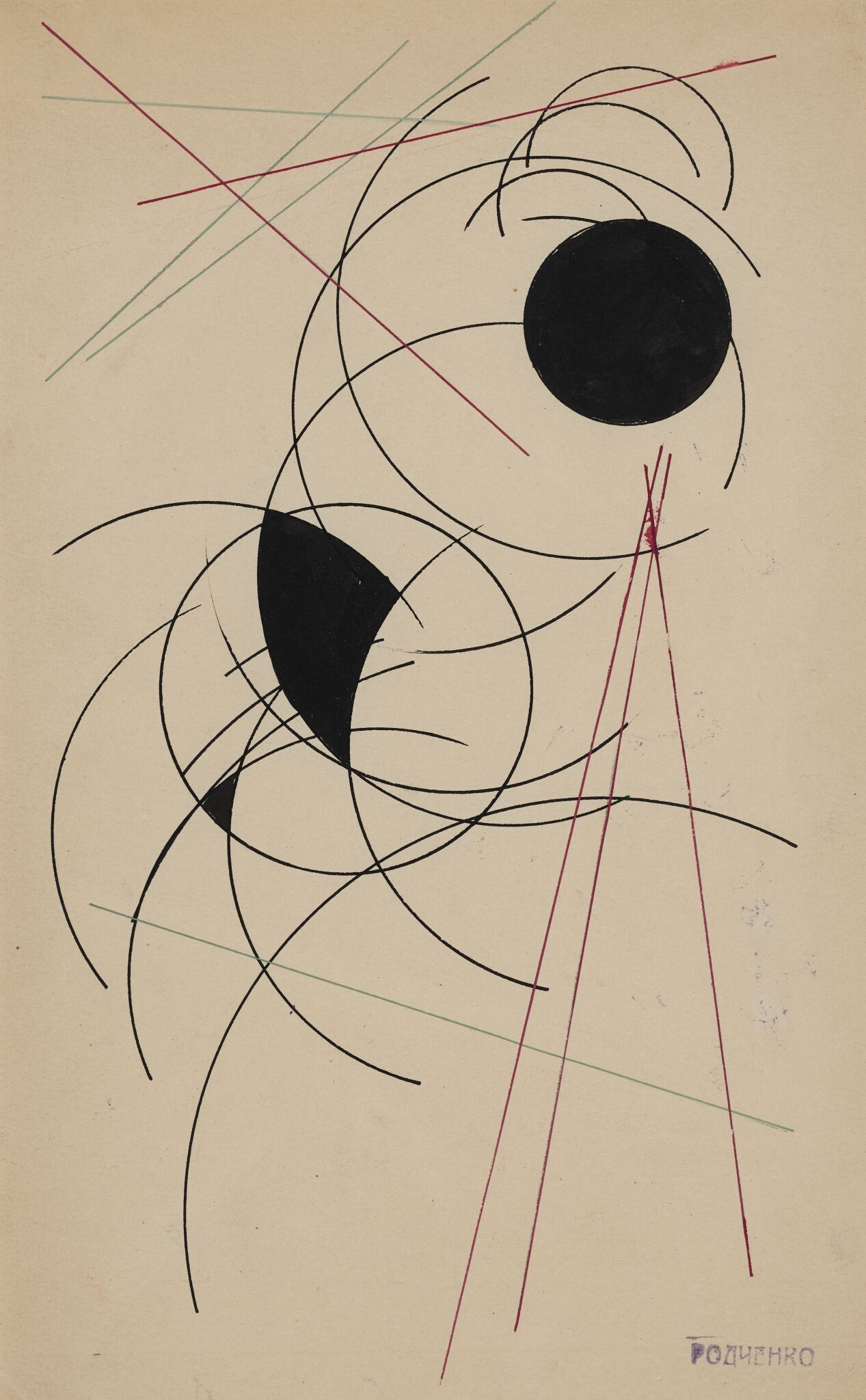 Композиция. Линиизм, Aleksandr Rodchenko, 1920