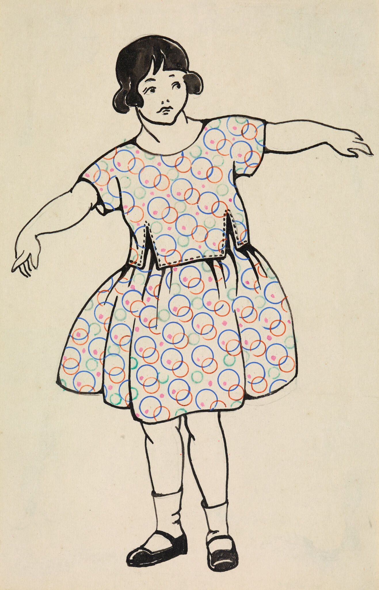 Детское летнее платье. Эскиз, Liubov Popova, 1924