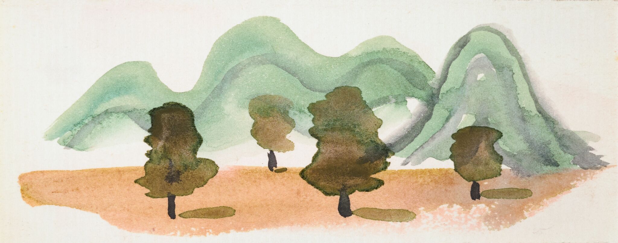 Деревья на фоне гор, Nikolay Lapshin, 1933