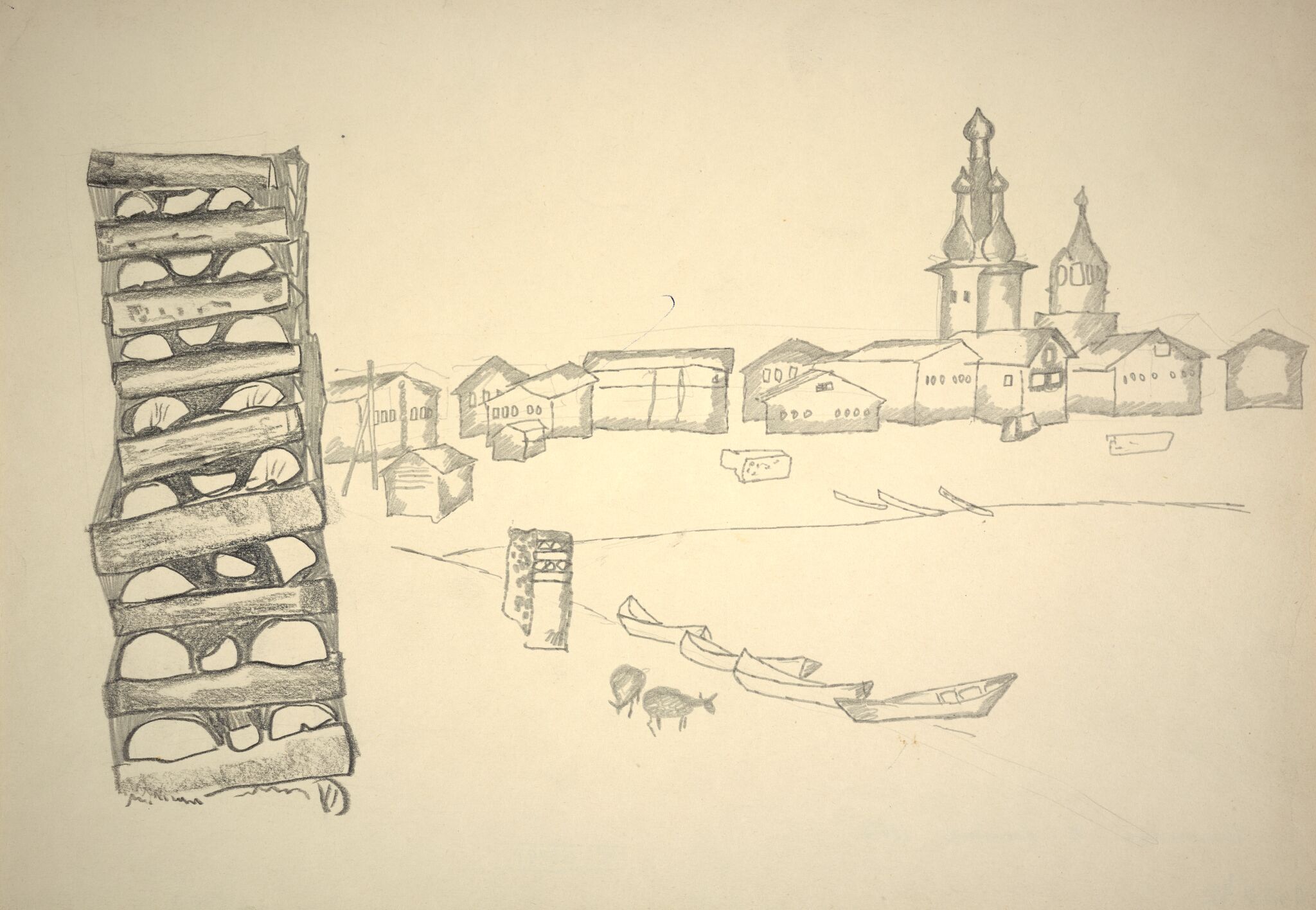 Поленница в Кимже, Victor Popkov, 1967