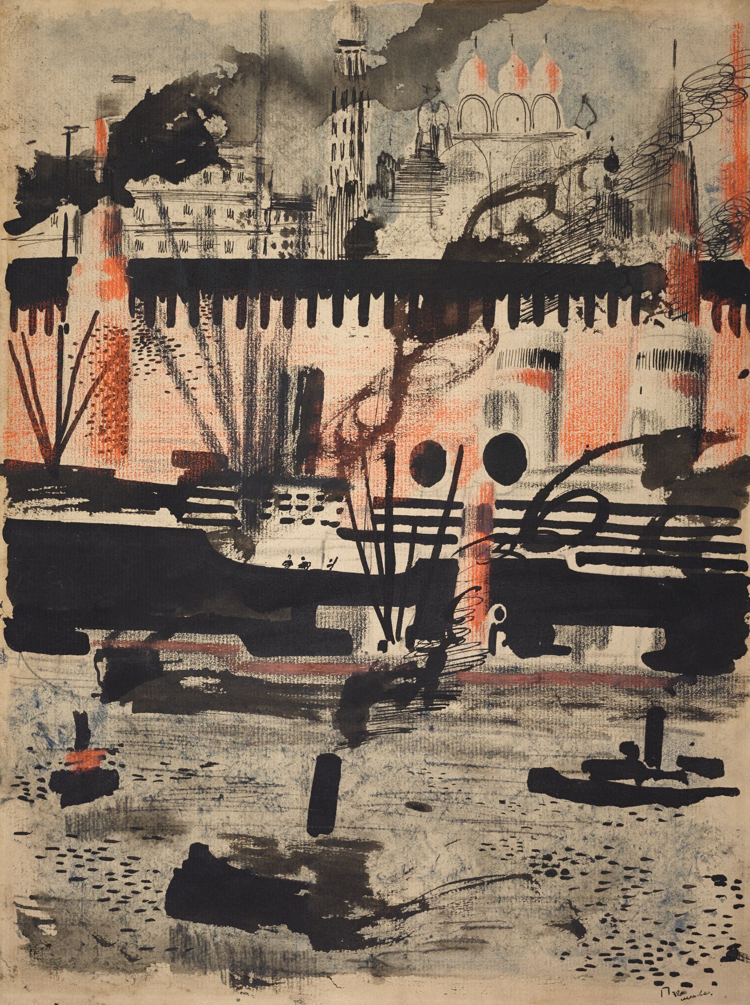 Волга впадает в Москву, Yuri Ivanovich Pimenov, 1932