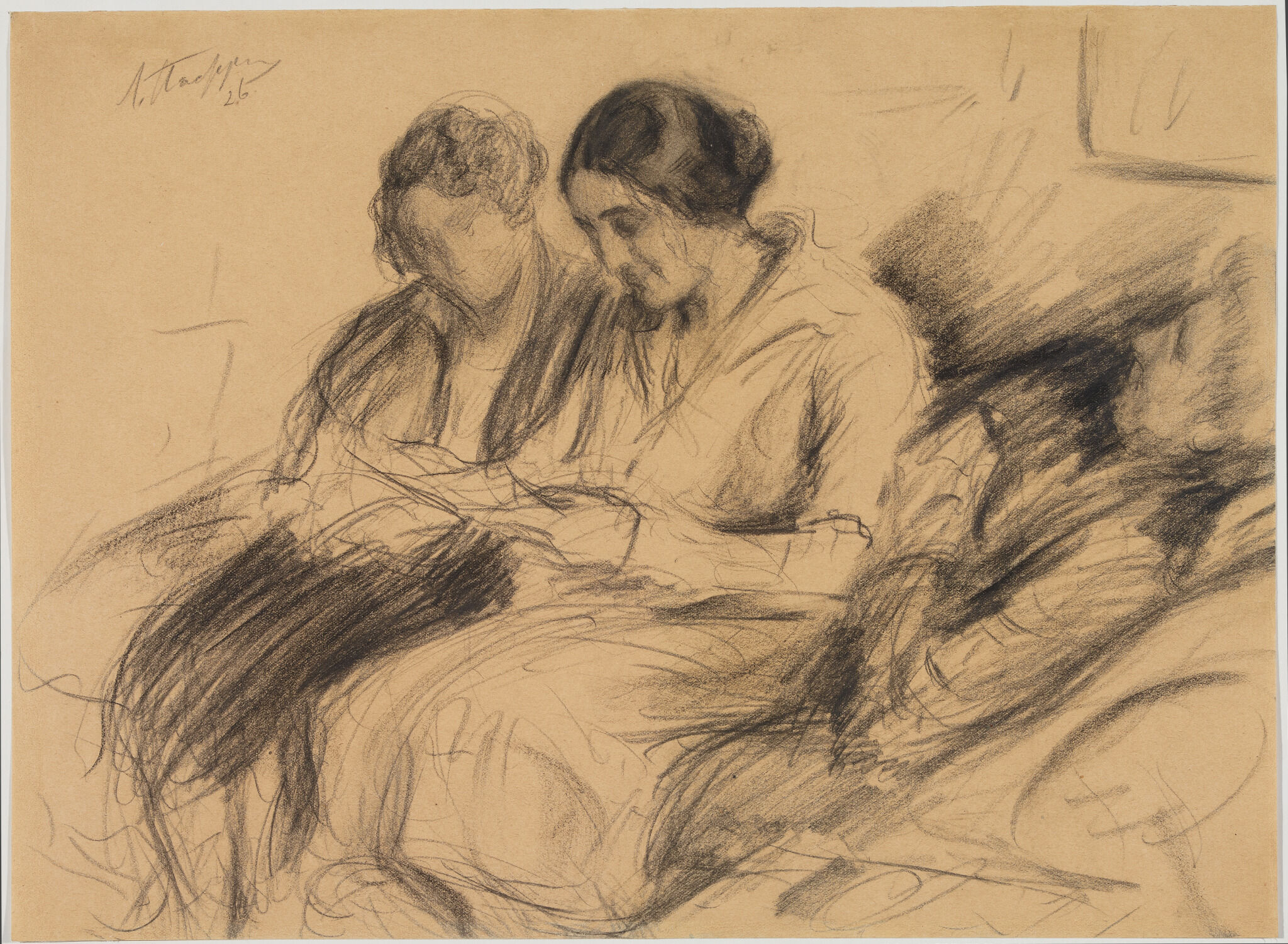 Чтение письма, Leonid Pasternak, 1926