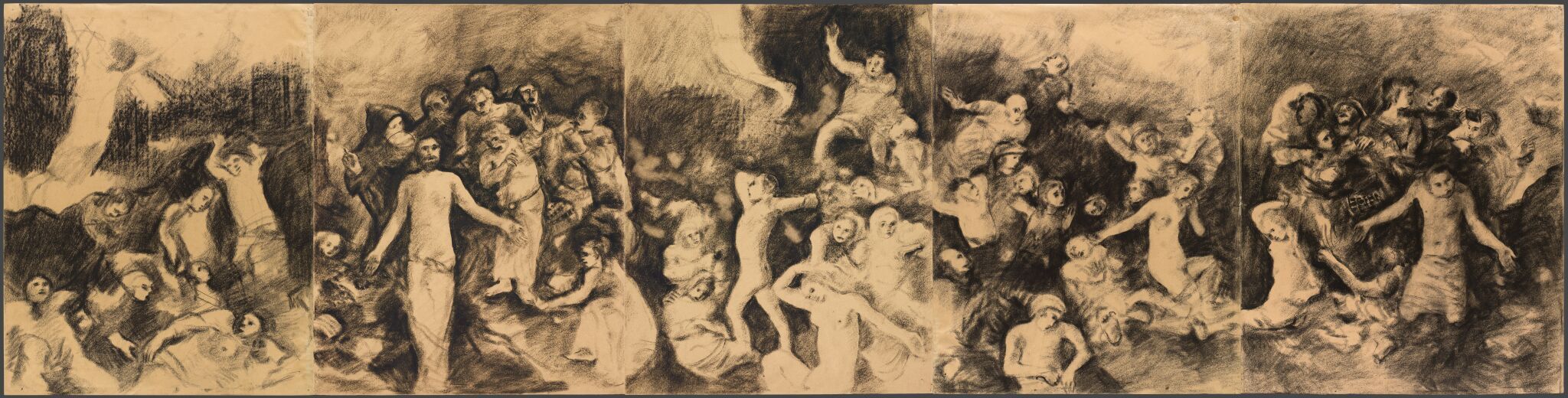 Многофигурная композиция. Пять фрагментов, Vasily Chekrygin, 1921