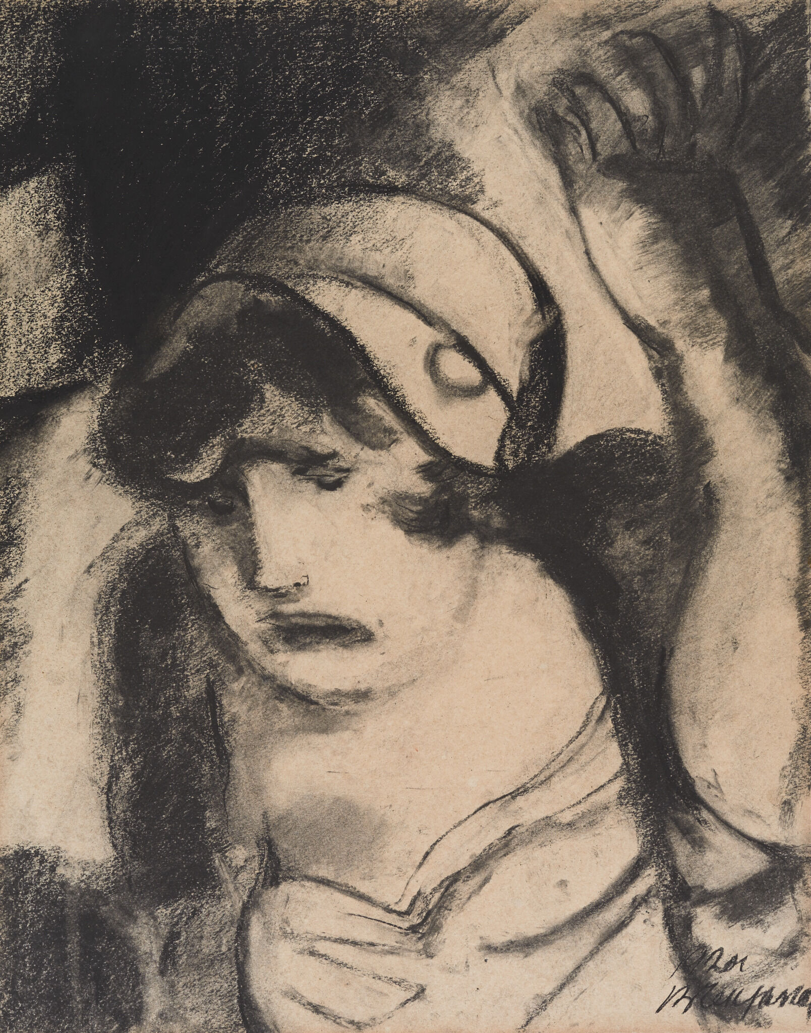 Плачущая. Эскиз к композиции «Восстание», Vasily Chekrygin, 1920