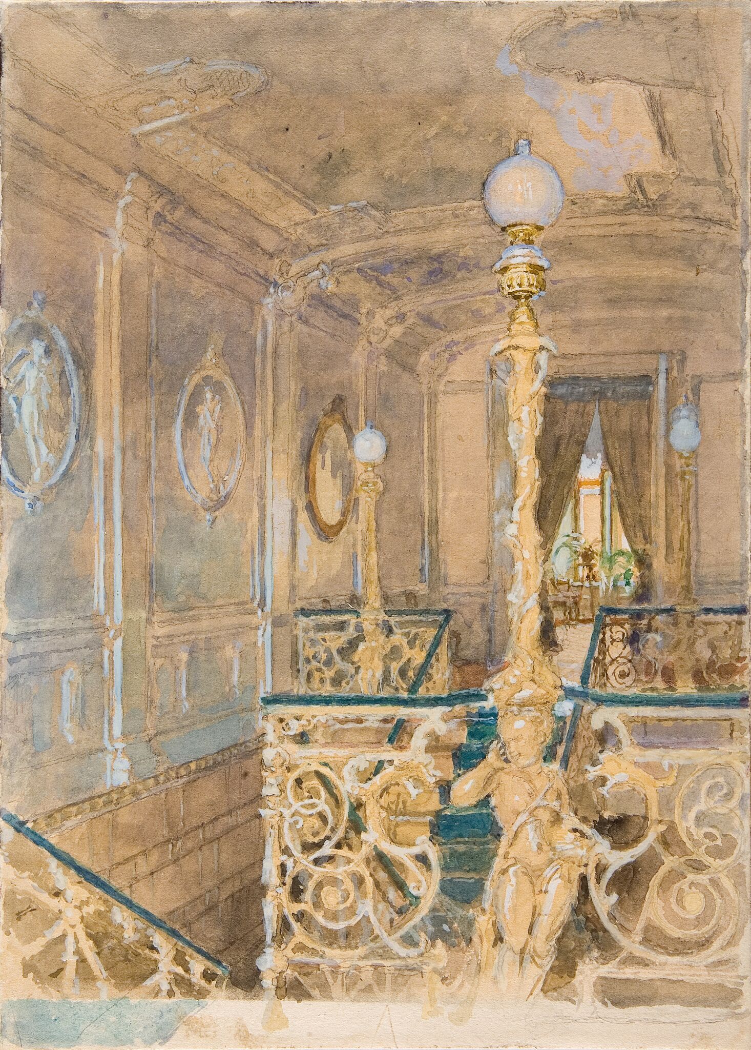 Парадная лестница в доме Третьяковых, Nikolay Gritsenko, mid-1890s